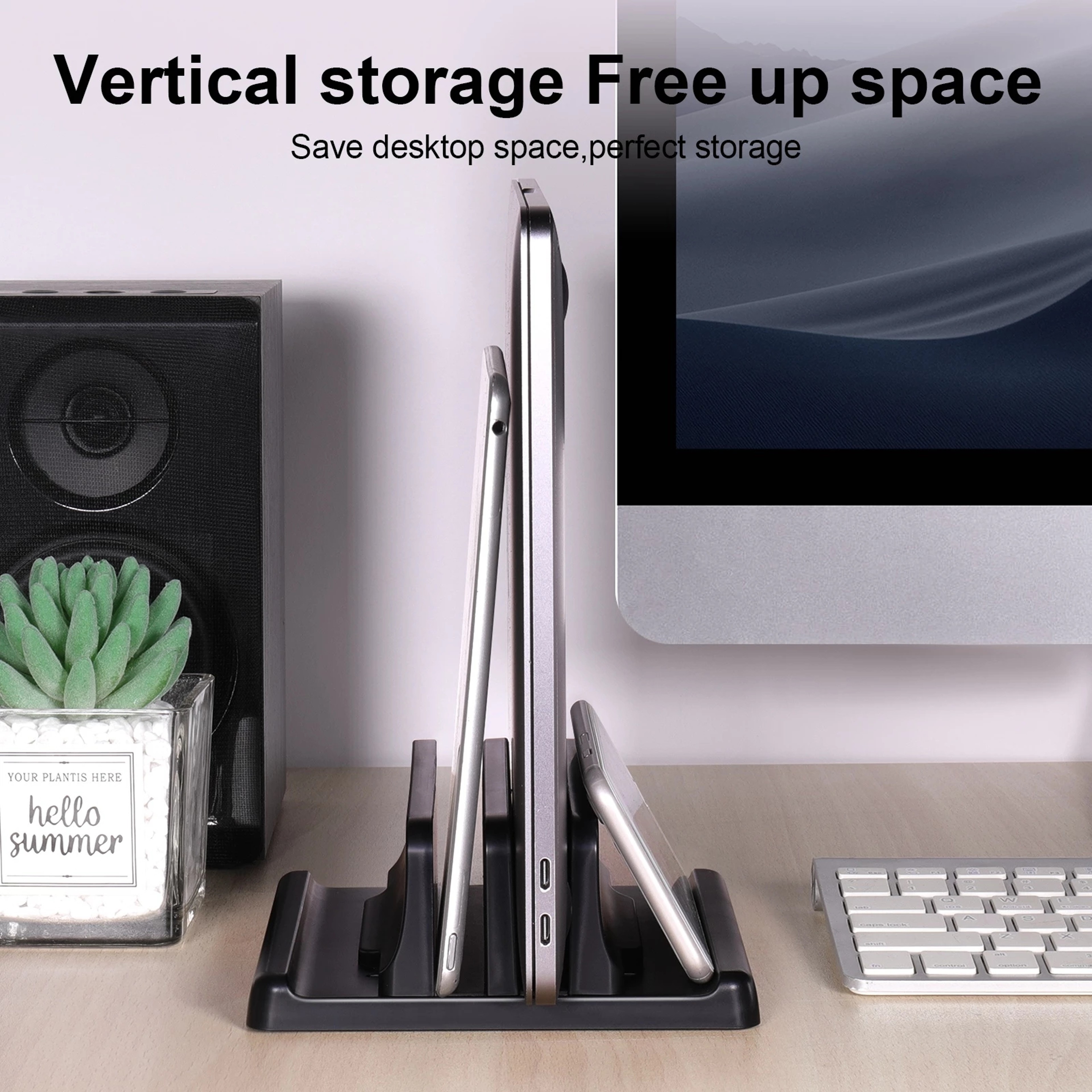 Plastic Vertical Laptop Stand Adjustable Desktop Notebook Holder 5