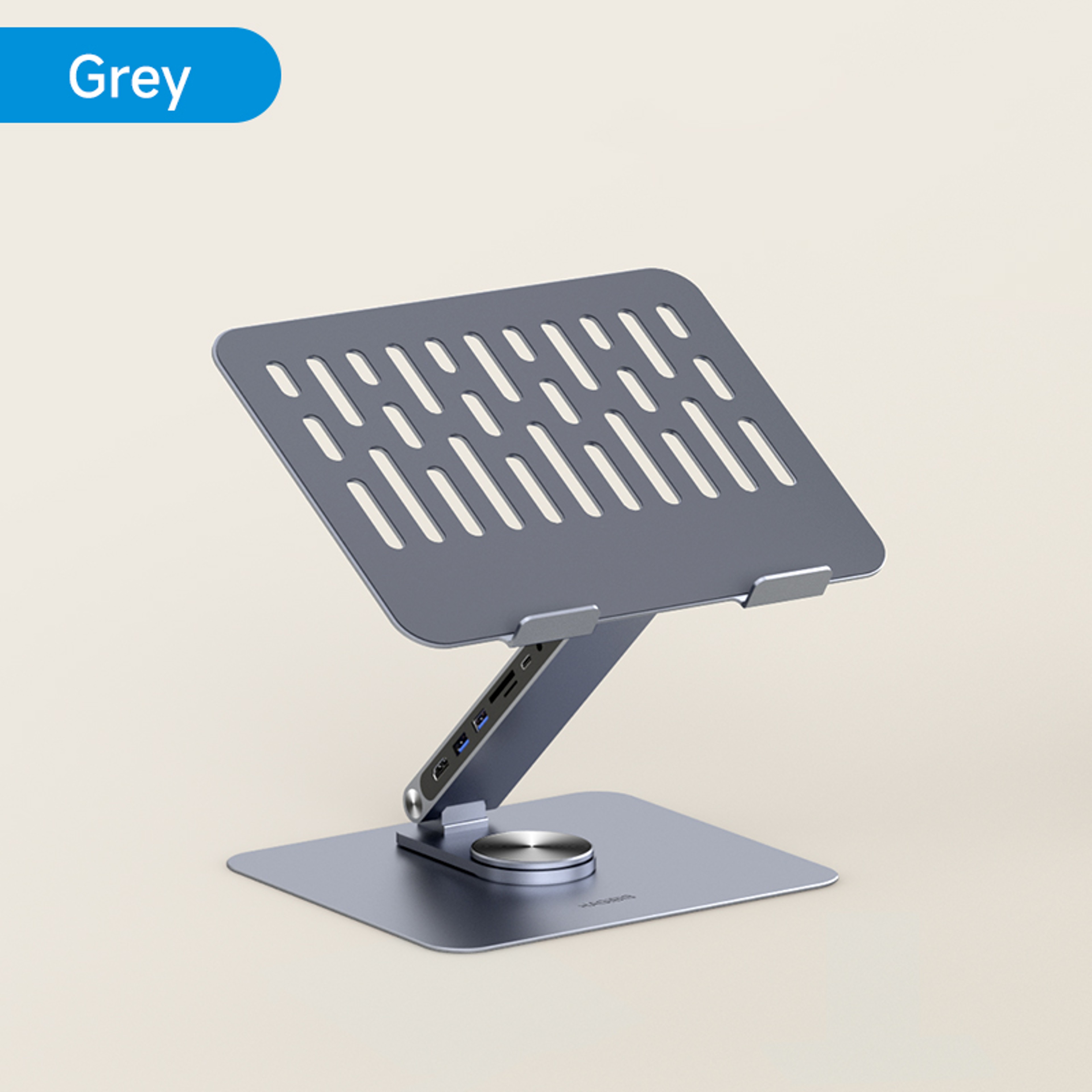 Adjustable Aluminum Laptop Stand With USB C Dock Degree Rotating Ergonomic Riser 0