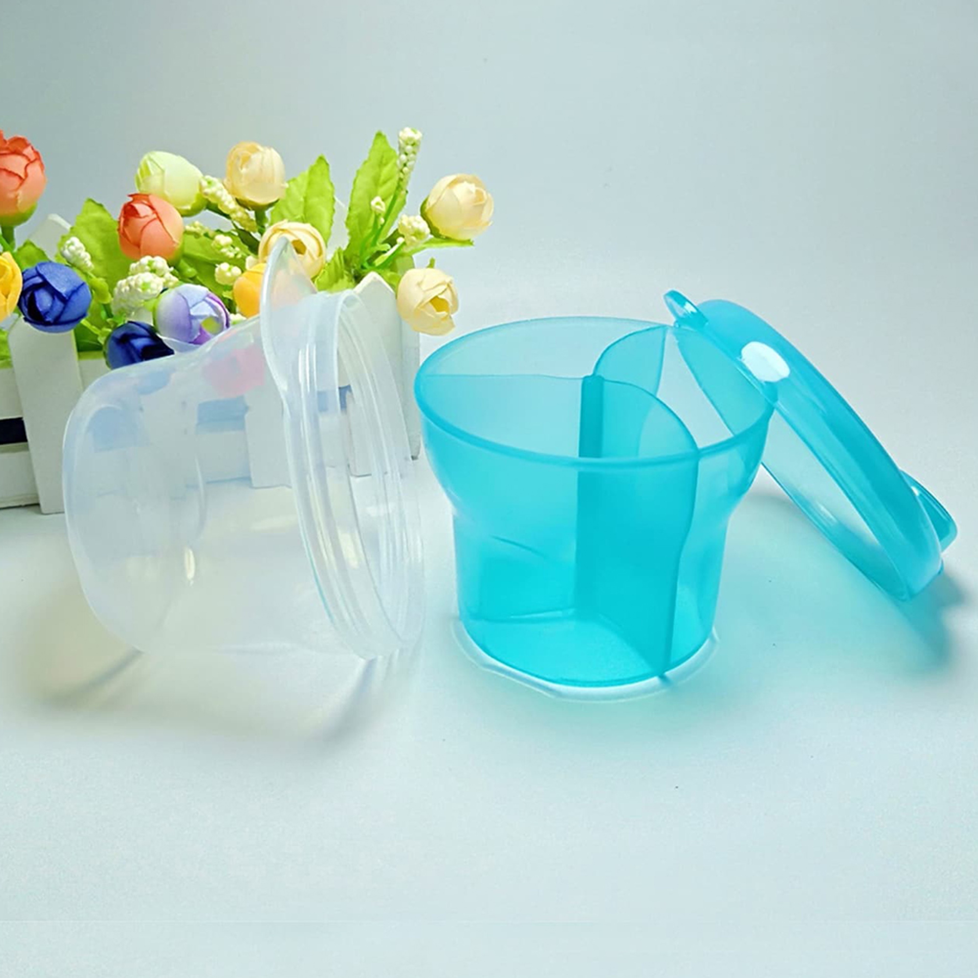 Rotating Double Layer Three Grid Baby Milk Powder Container And Food Storage Box 1