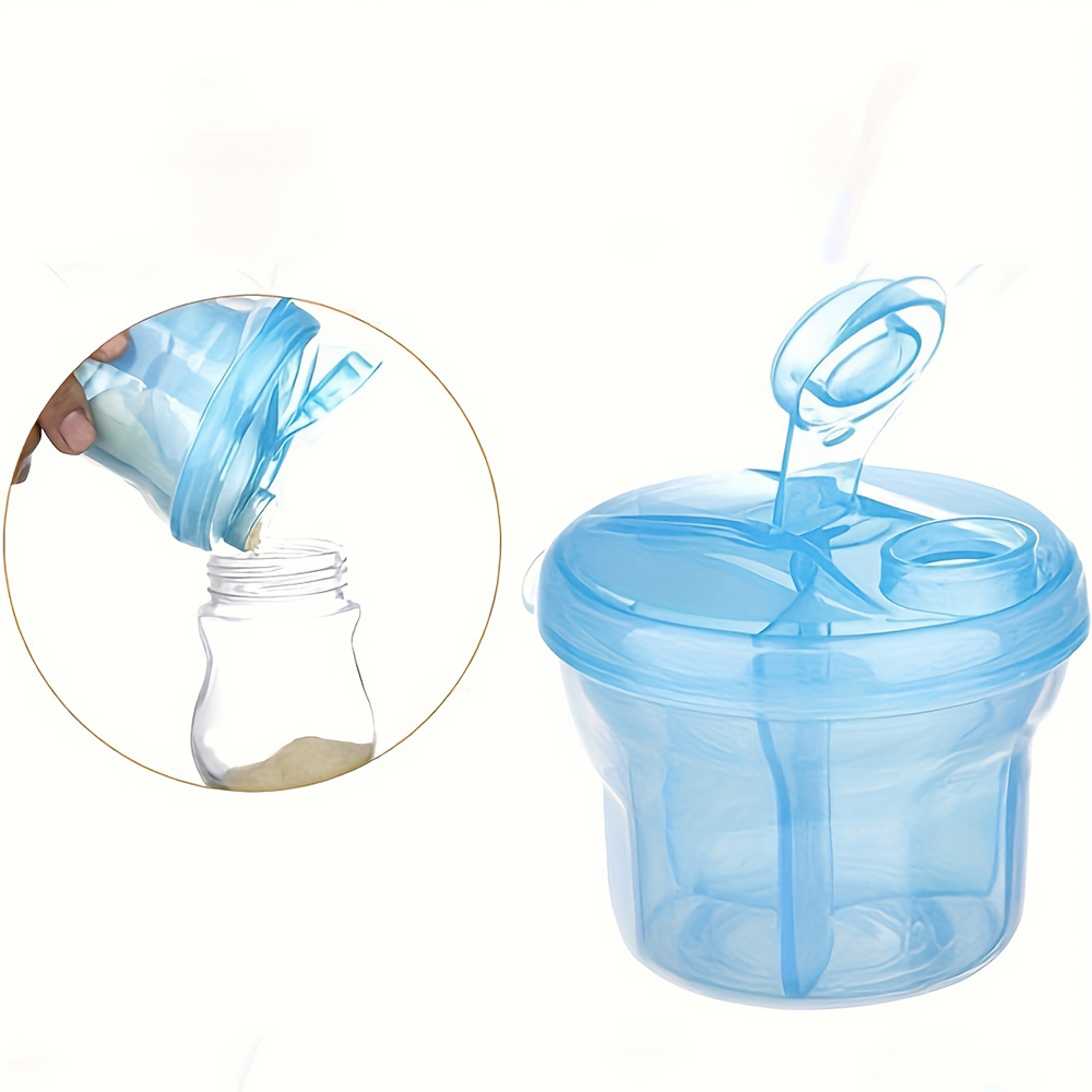 Rotating Double Layer Three Grid Baby Milk Powder Container And Food Storage Box 3