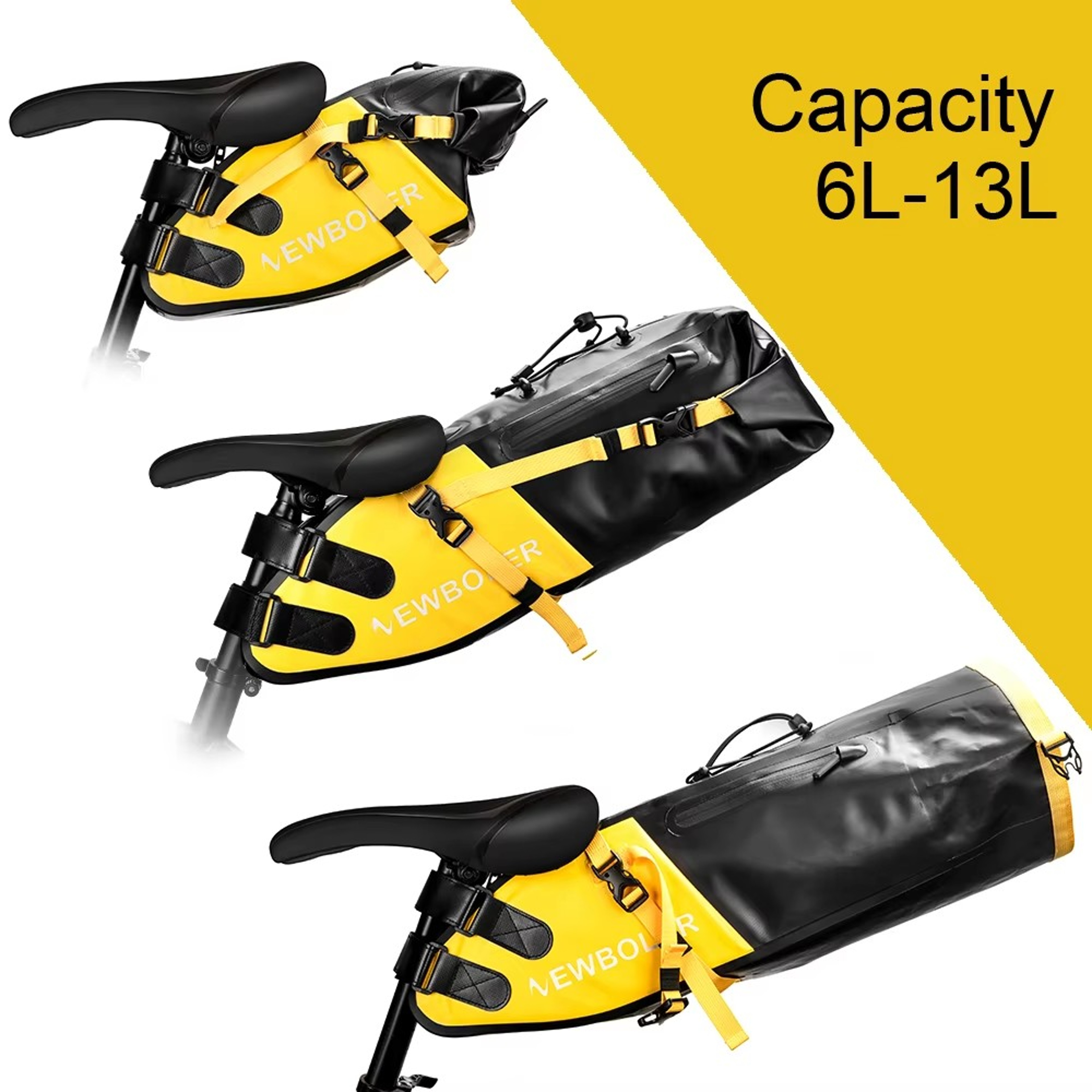 Waterproof Bike Saddle Bag Foldable Rear Trunk For Bikepacking And Cycling 3