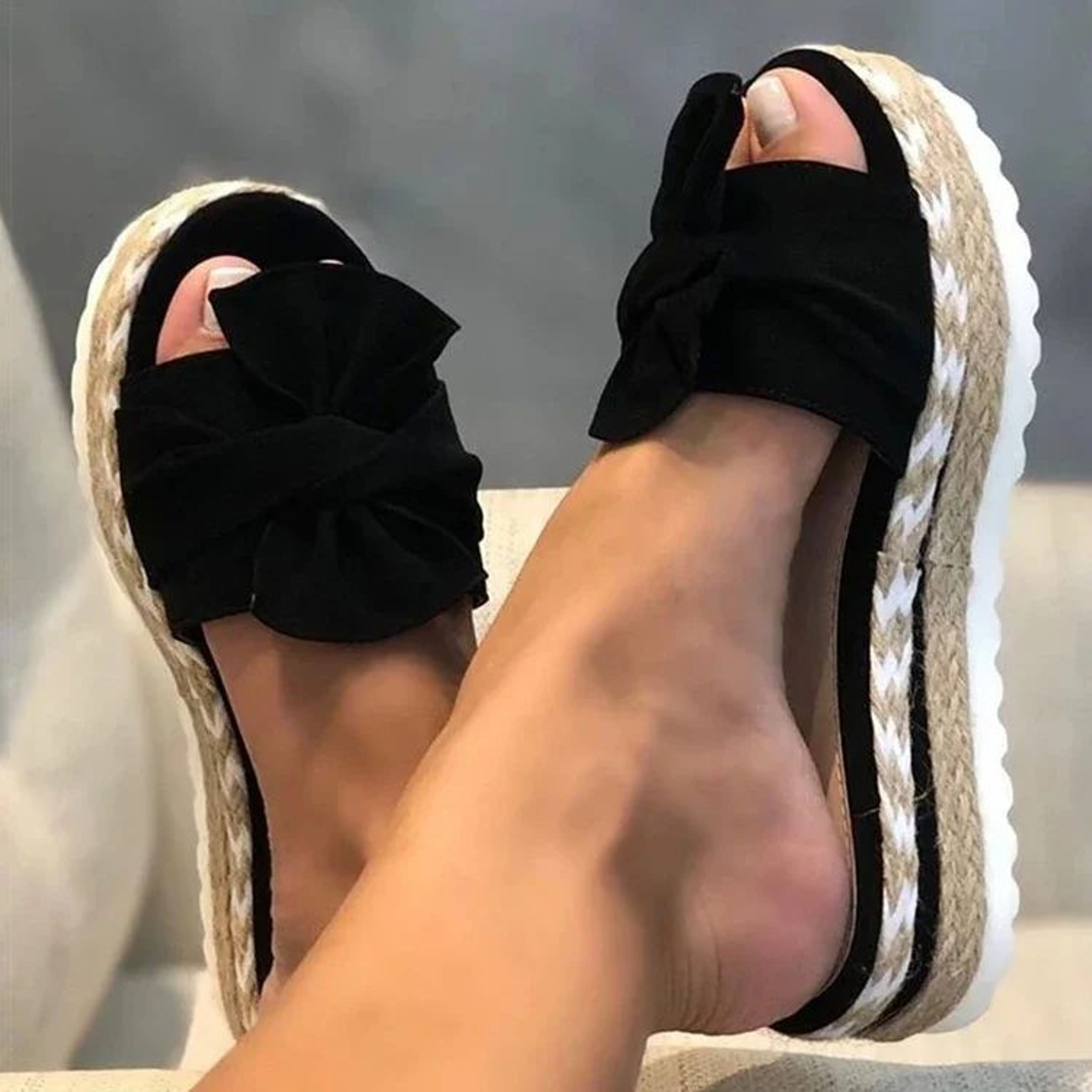 Women Casual Daily Comfy Bowknot SlipOn Sandals Elegant Summer Shoes For Every Occasion 3