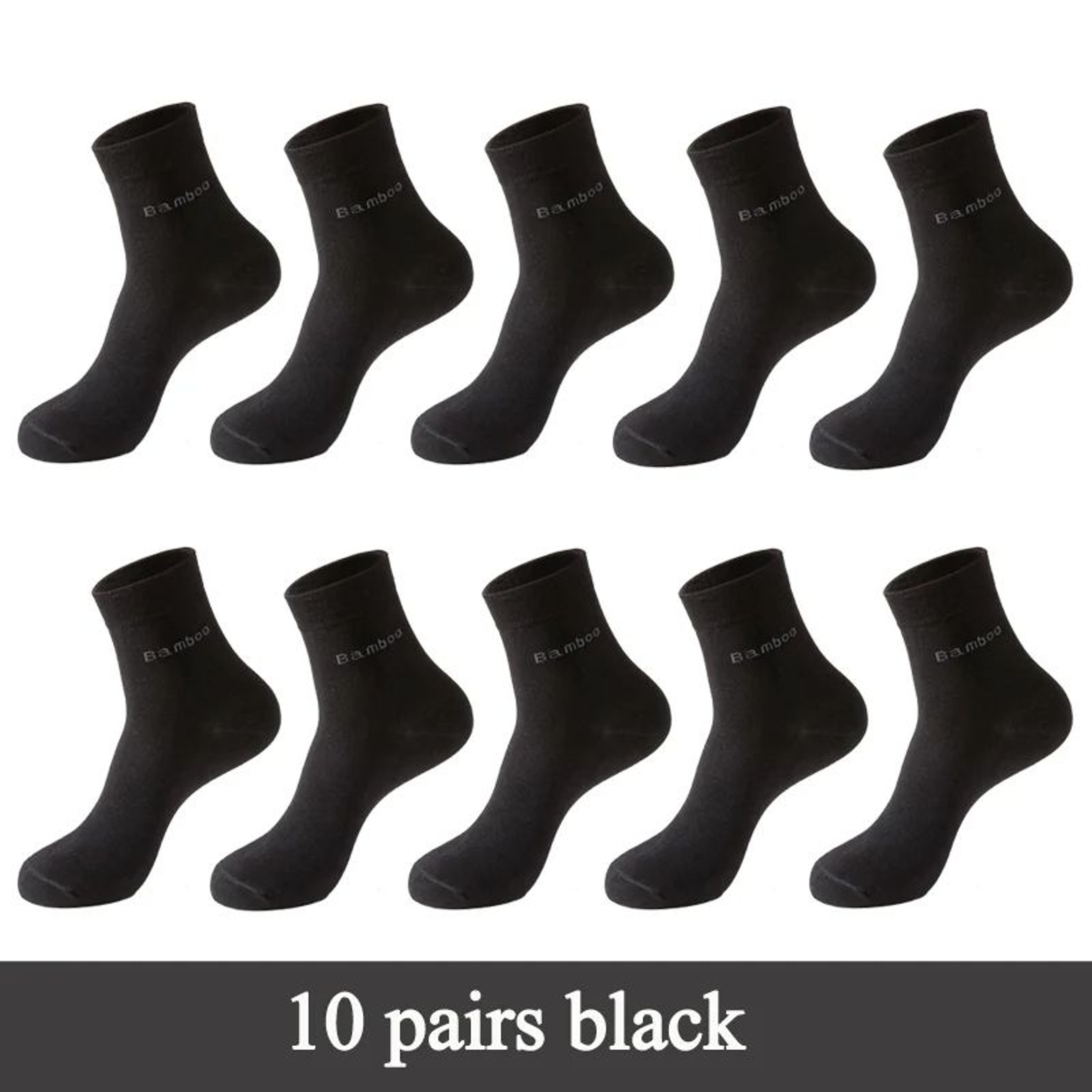 Mens Bamboo Fiber Crew Socks Breathable AntiBacterial Ideal For Business  Casual Wear 8