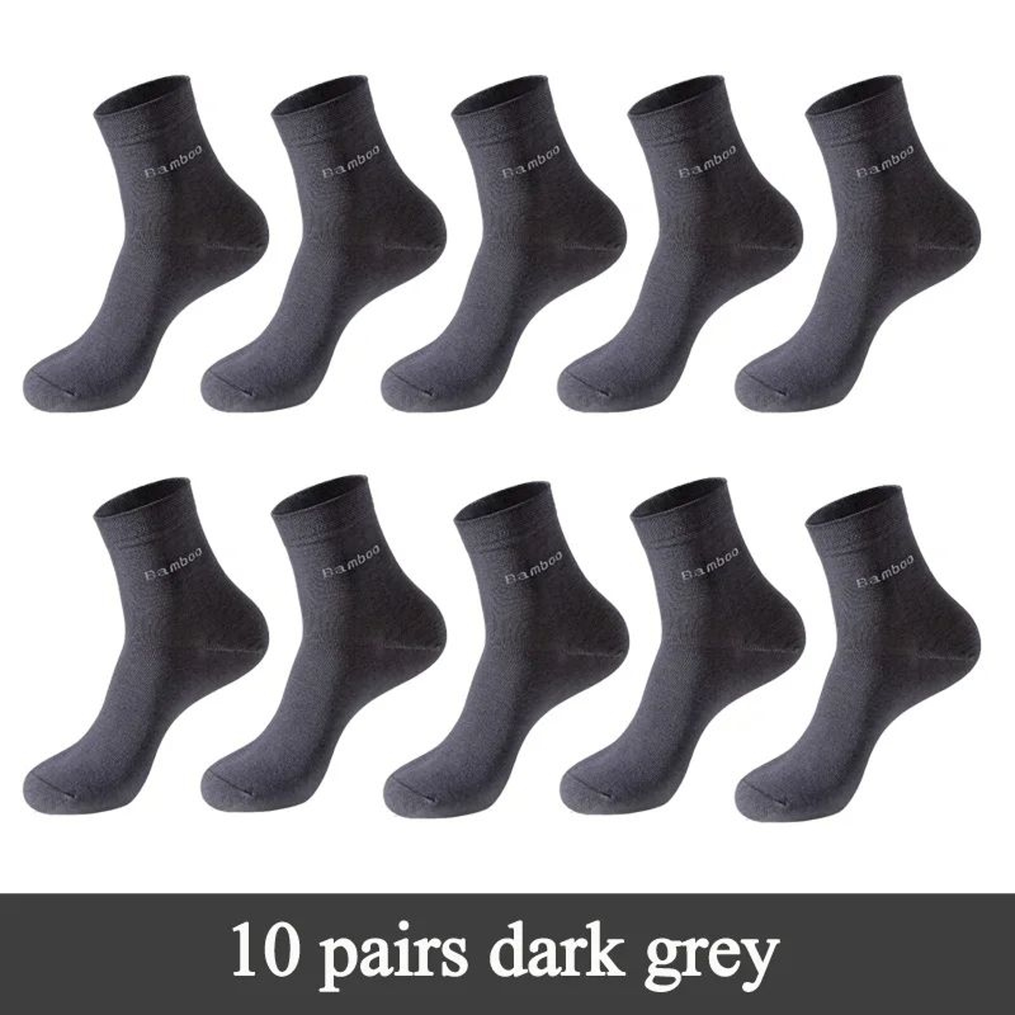 Mens Bamboo Fiber Crew Socks Breathable AntiBacterial Ideal For Business  Casual Wear 9