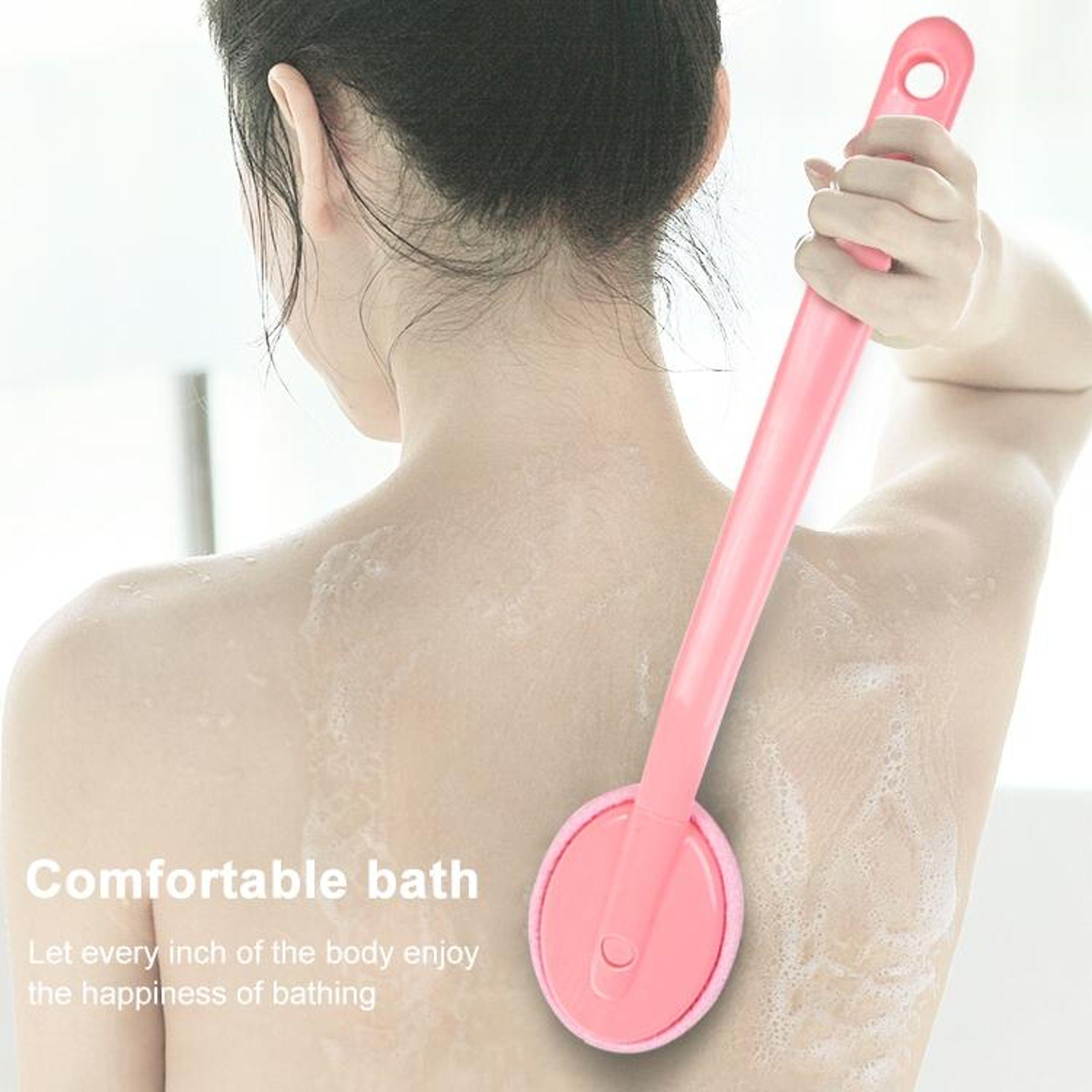 Long Handle Exfoliating Back Brush With Removable Head For Deep Clean Shower Care 1