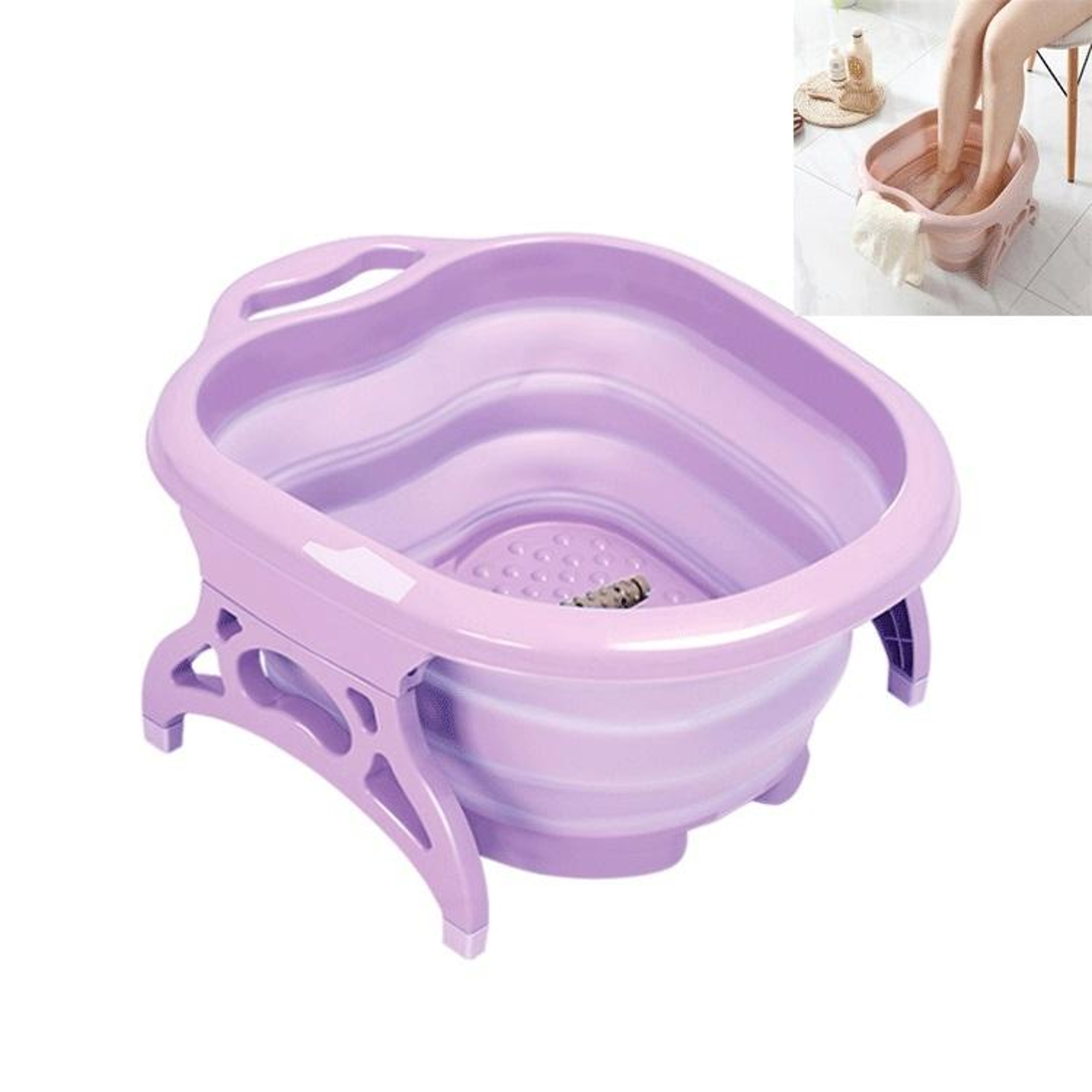 Foldable Foot Bath Massage Basin Portable Foot Tub 0