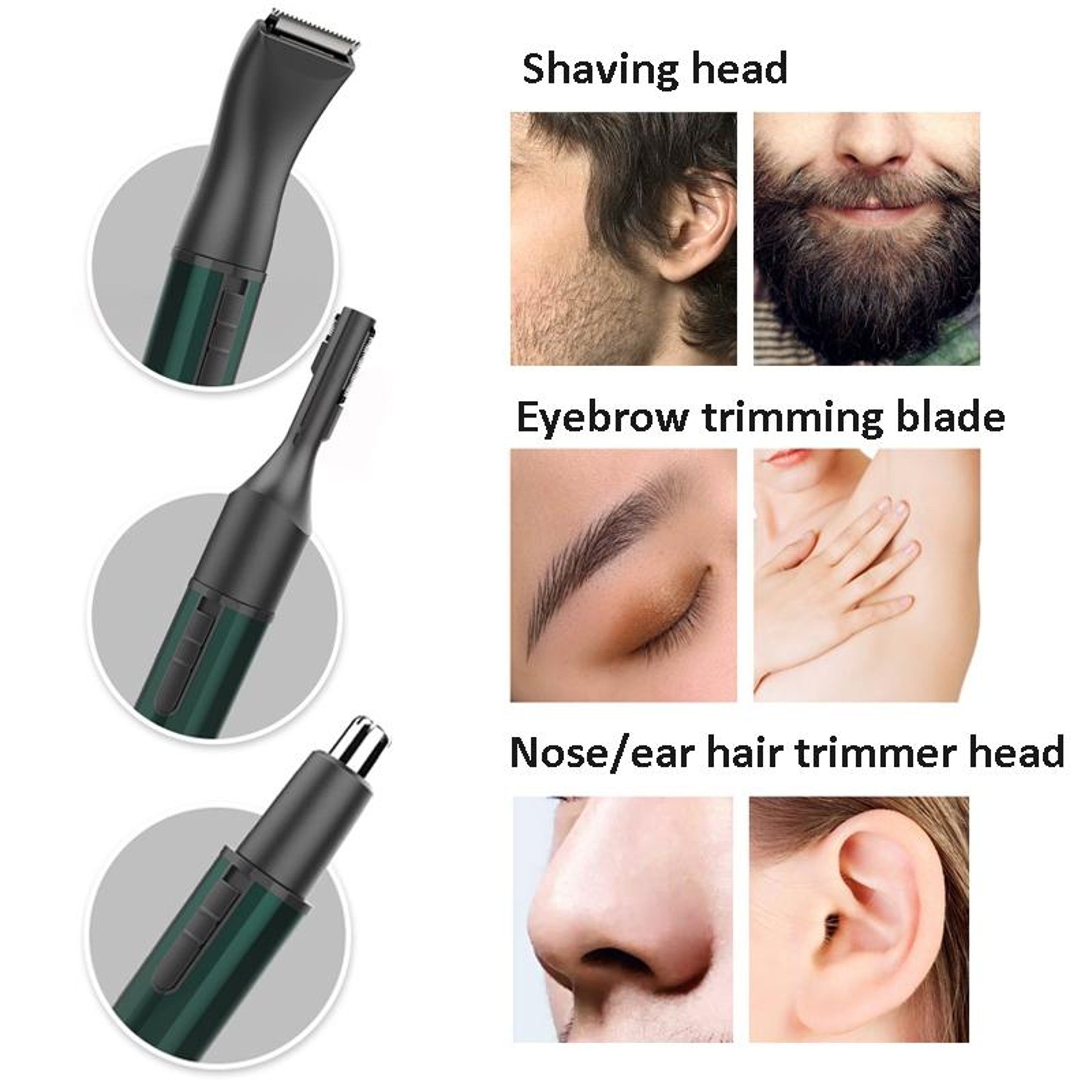 Electric Nose Hair Trimmer Rechargeable Grooming Instrument For Painless Nose Ear  Eyebrow Trimming 4