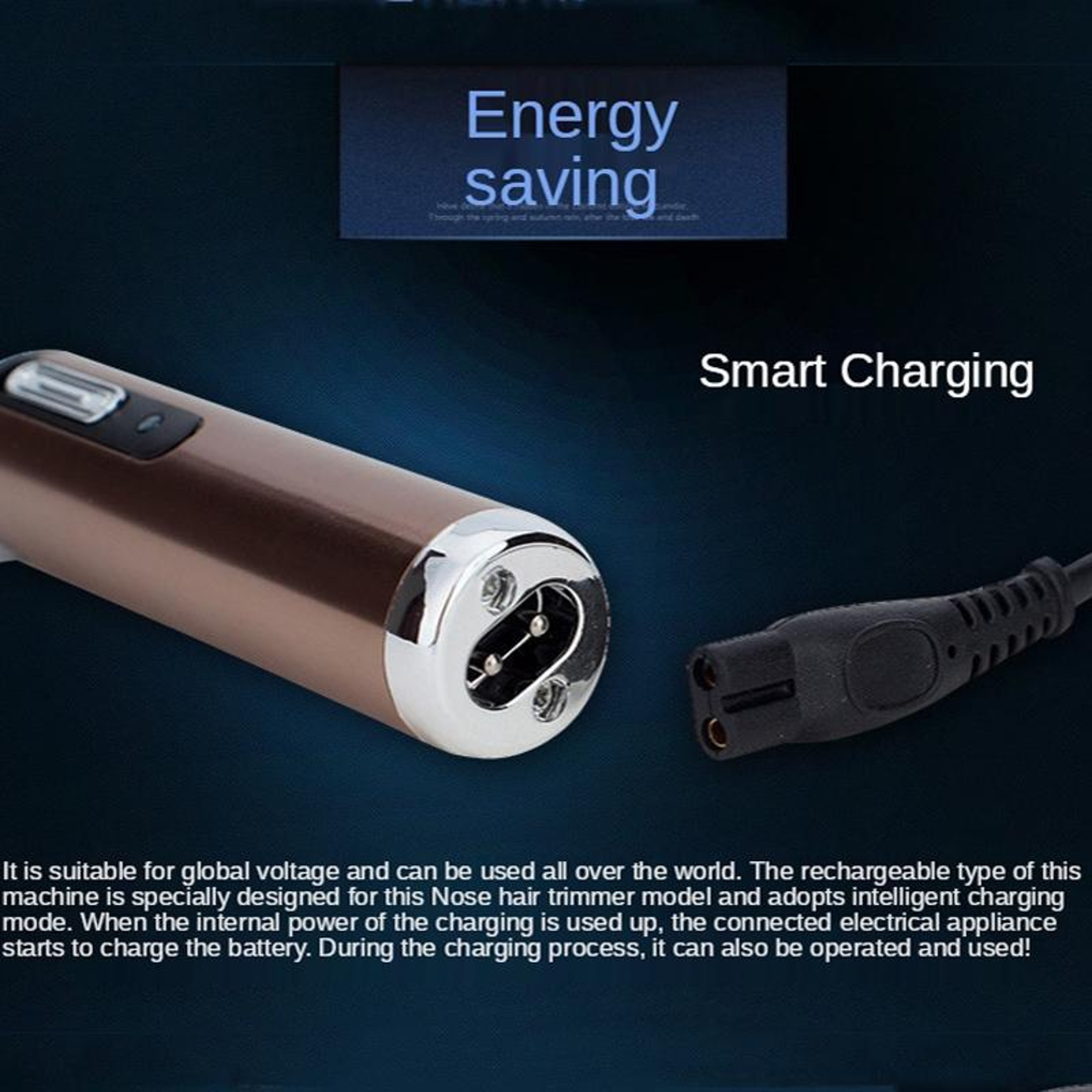 Electric Nose Hair Trimmer USB Rechargeable Eyebrow  Nose Hair Shaver 4