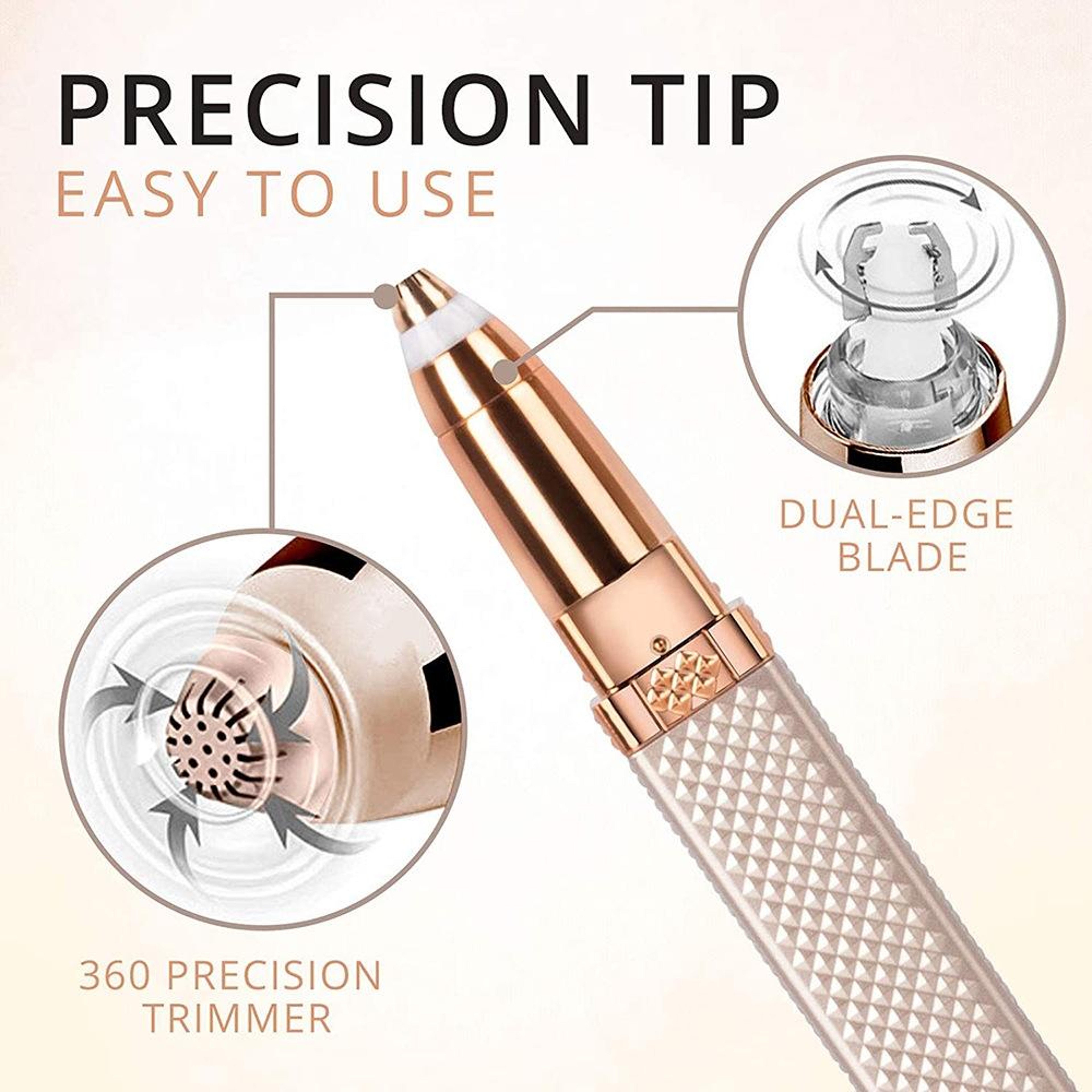 Two-In-One USB Rechargeable Lipstick Shaver & Eyebrow Trimmer – view 3