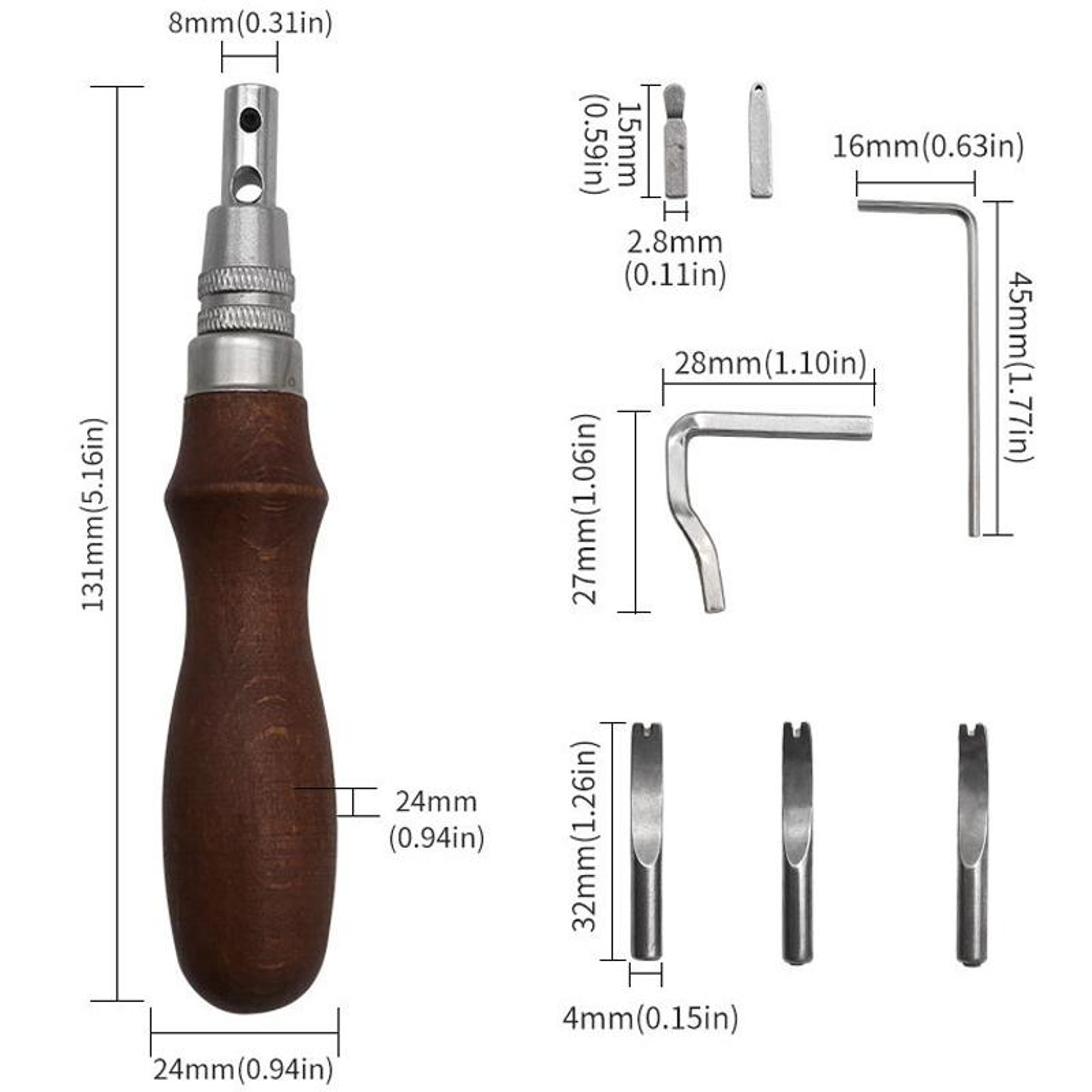 Leather Edge Trimmer and Groove Cutter Tool with Replaceable Blades – view 3