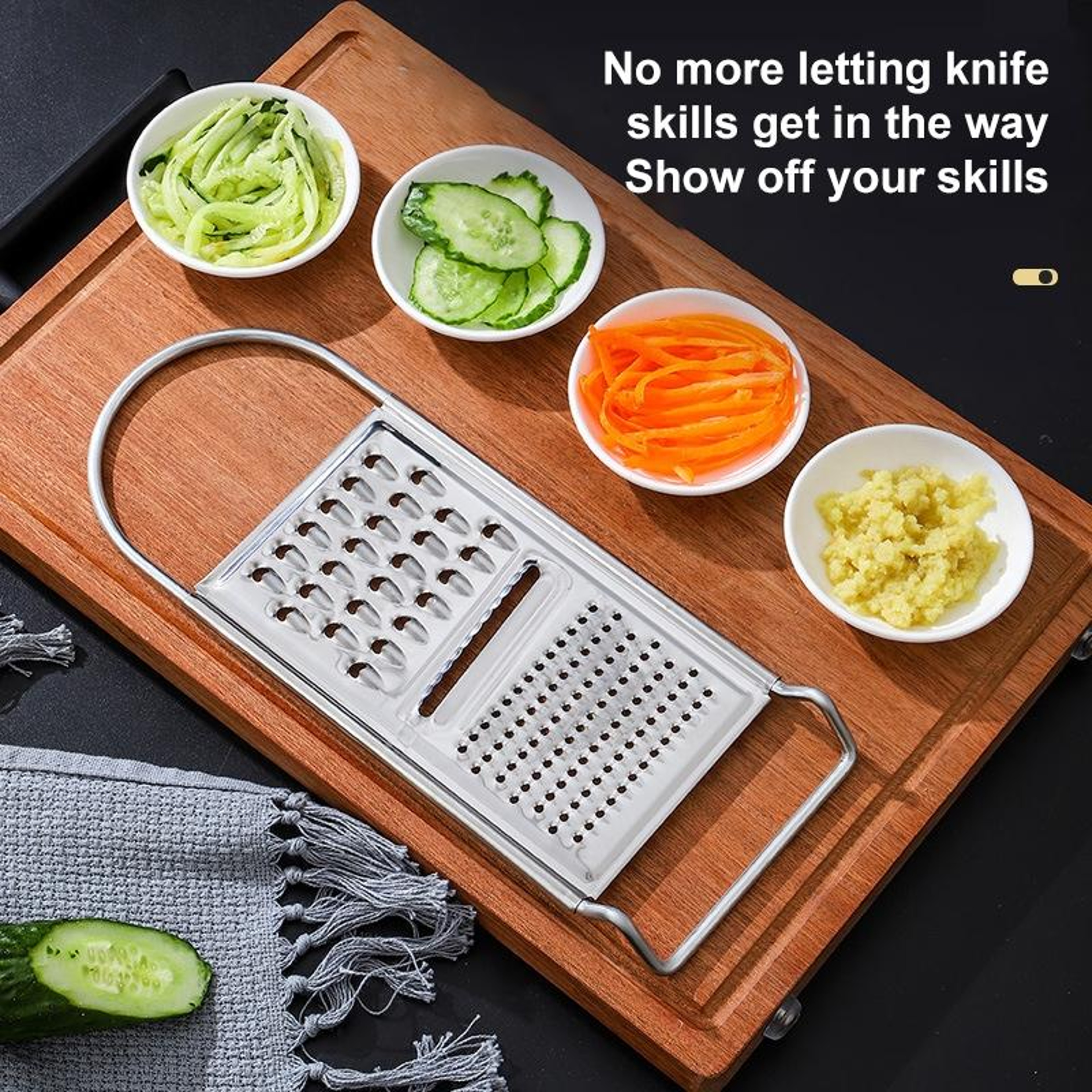 Kitchen Stainless Steel Vegetable Cutter & Potato Grater Curved Blades for Easy Slicing and Shredding – view 5