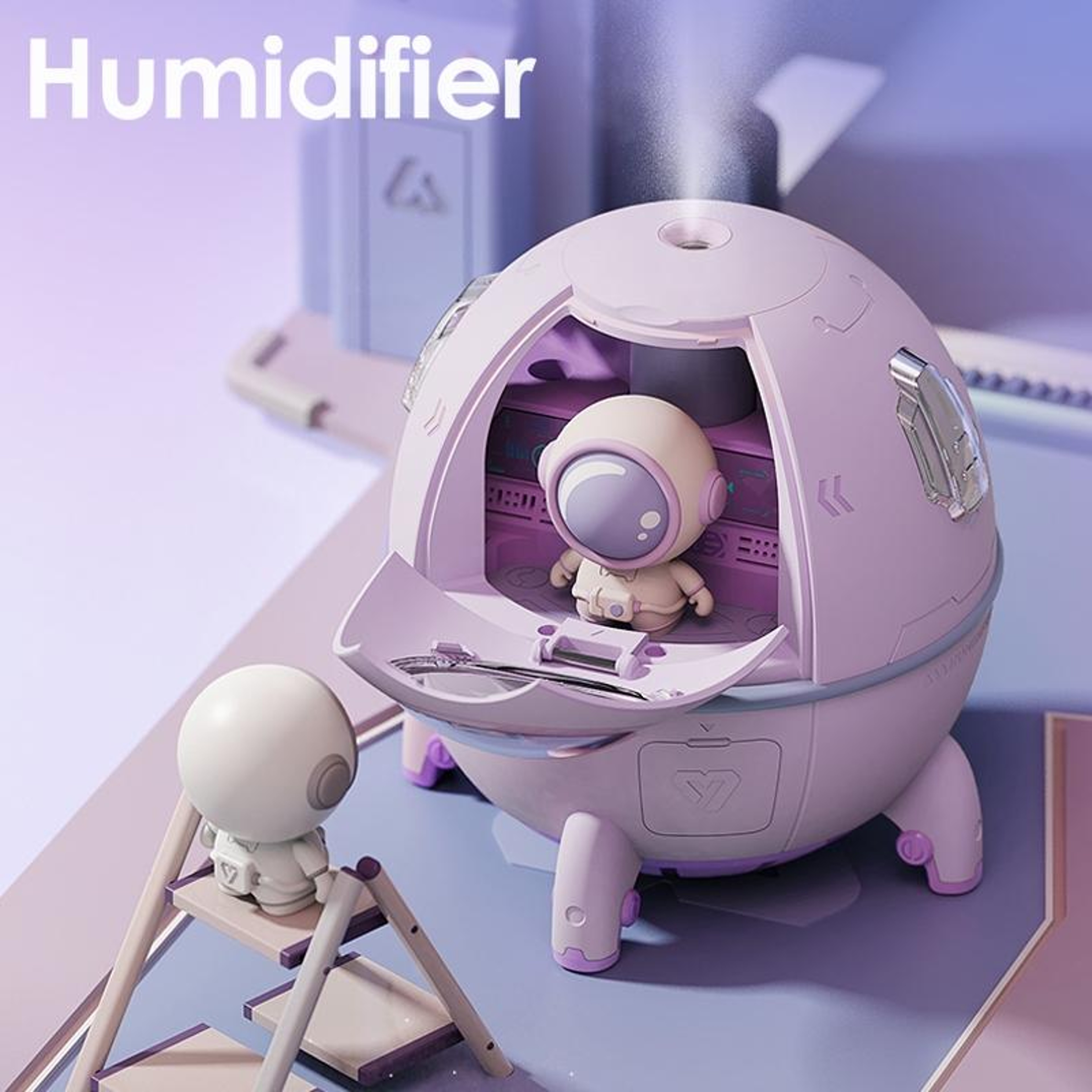TypeC Desktop Humidifier  Ambient Lamp Ultrasonic Mist  Mood Lighting 3