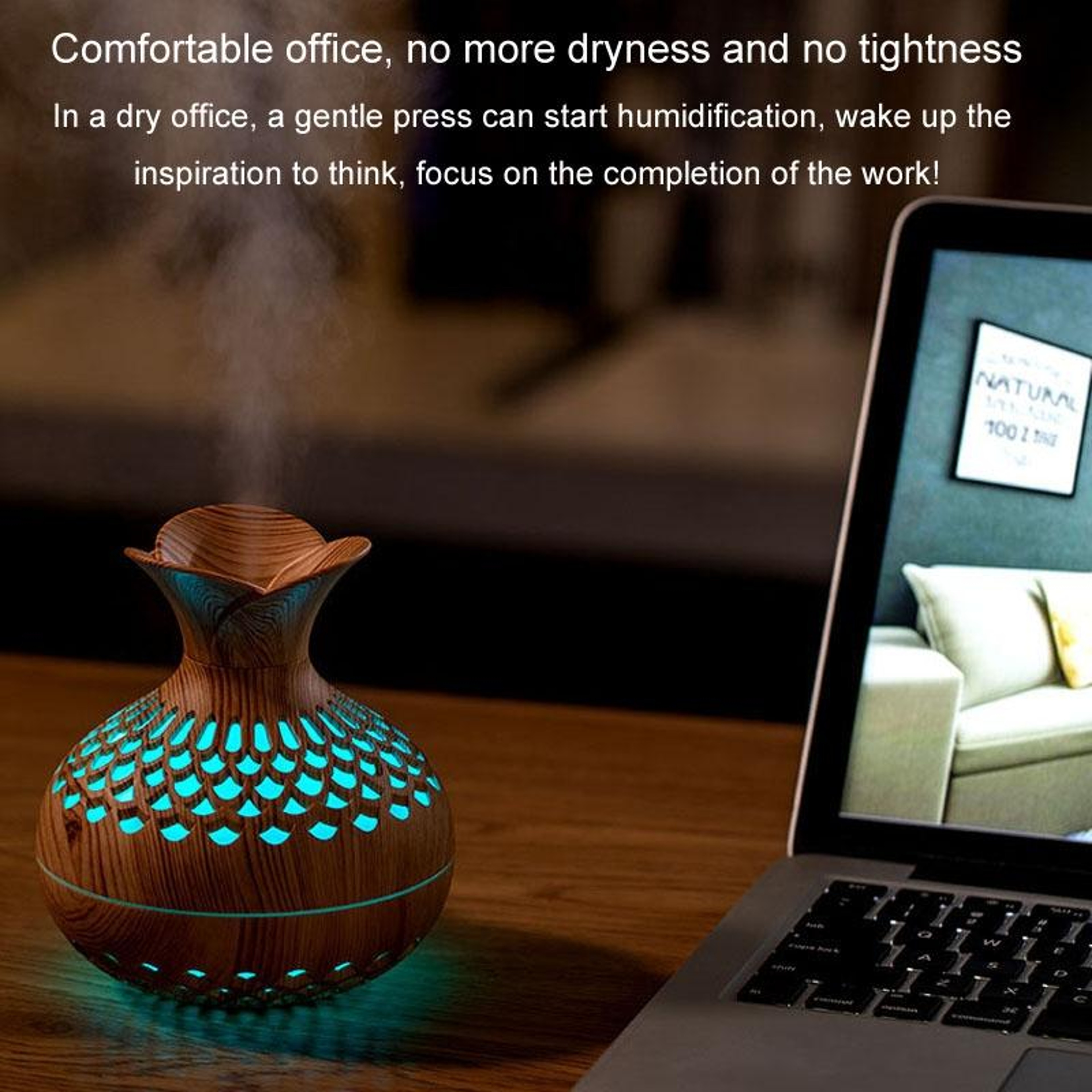 LED Aromatherapy Diffuser  Quiet Humidifier For Home Relaxation 9