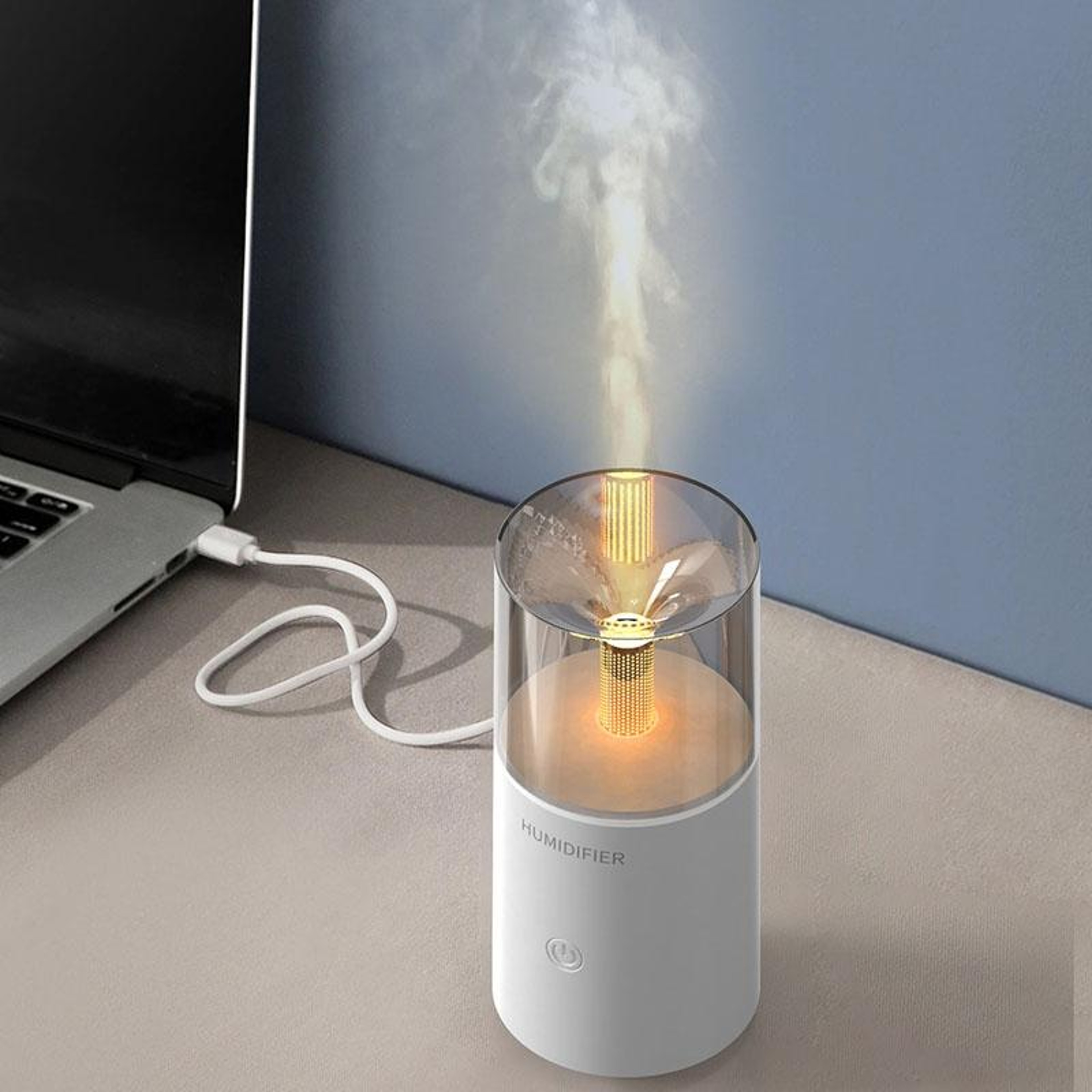 Candle Flame Aromatherapy Diffuser Mini Humidifier With Ambient Light 0
