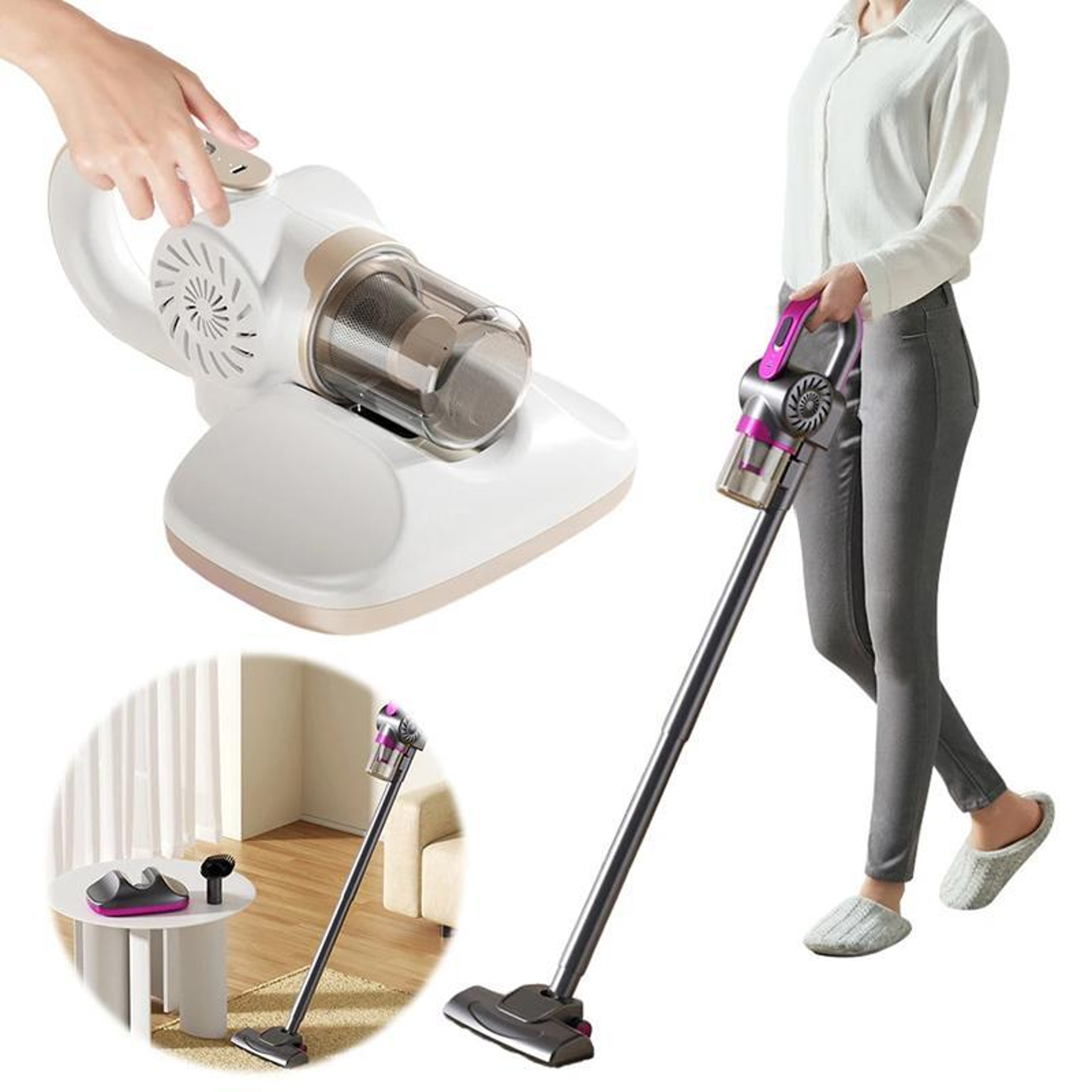 Smart Handheld Vacuum Cleaner with UV Sterilizer Cordless Dust Mite Remover – view 2