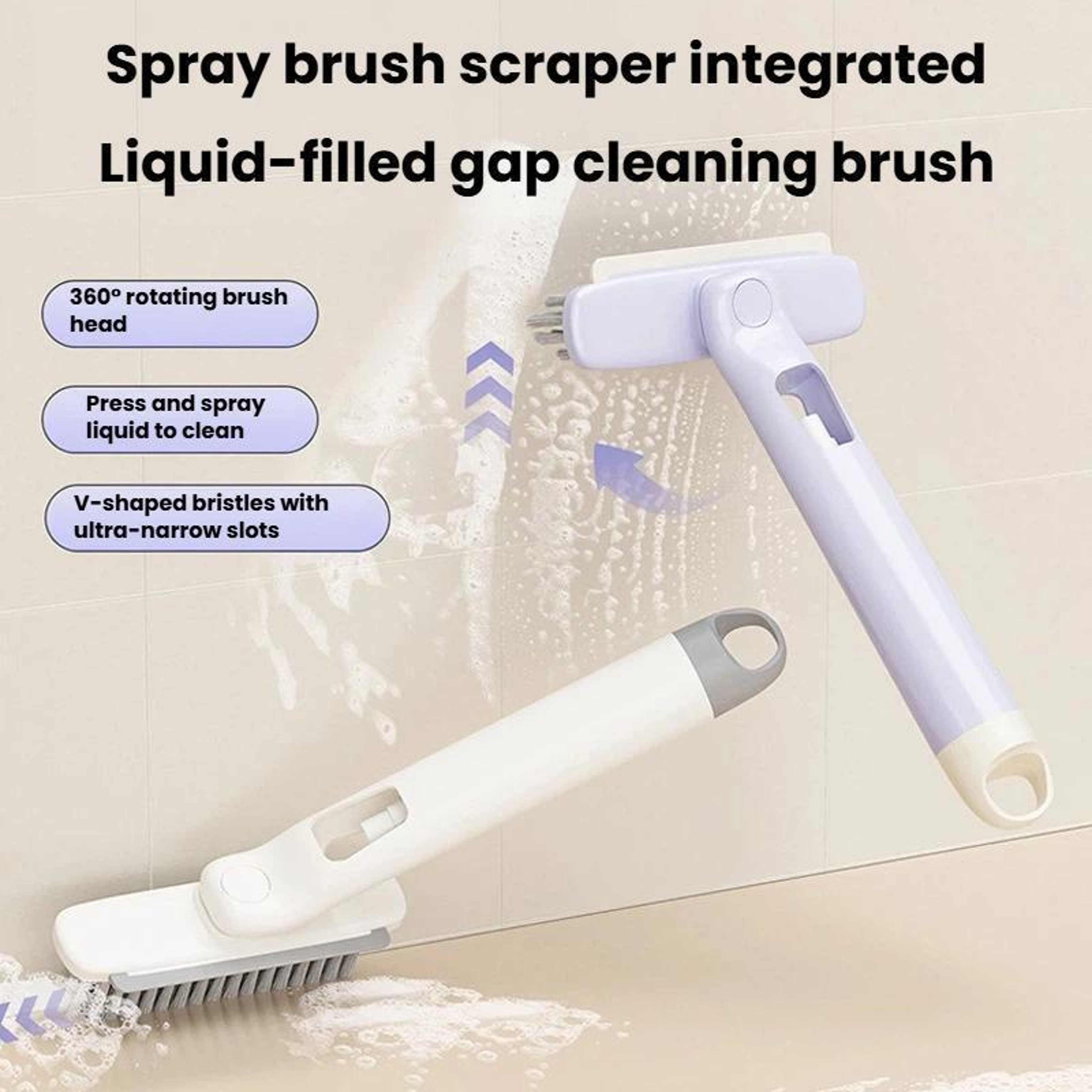 Multifunctional Spray Brush For Bathroom  Tile Cleaning 1