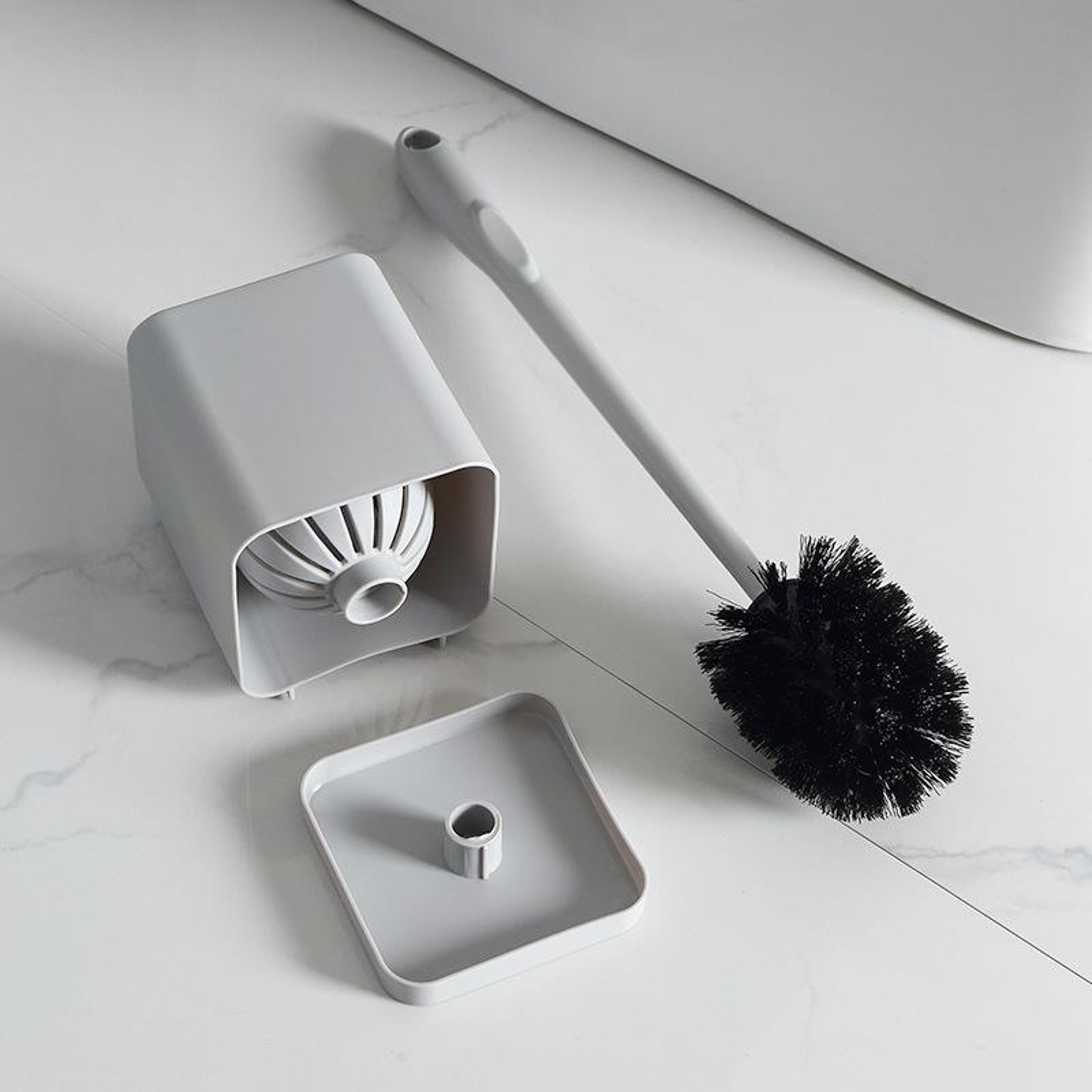 Premium Toilet Brush & Holder Set with Self-Evaporating Base Wall Mount or Floor Standing – view 3