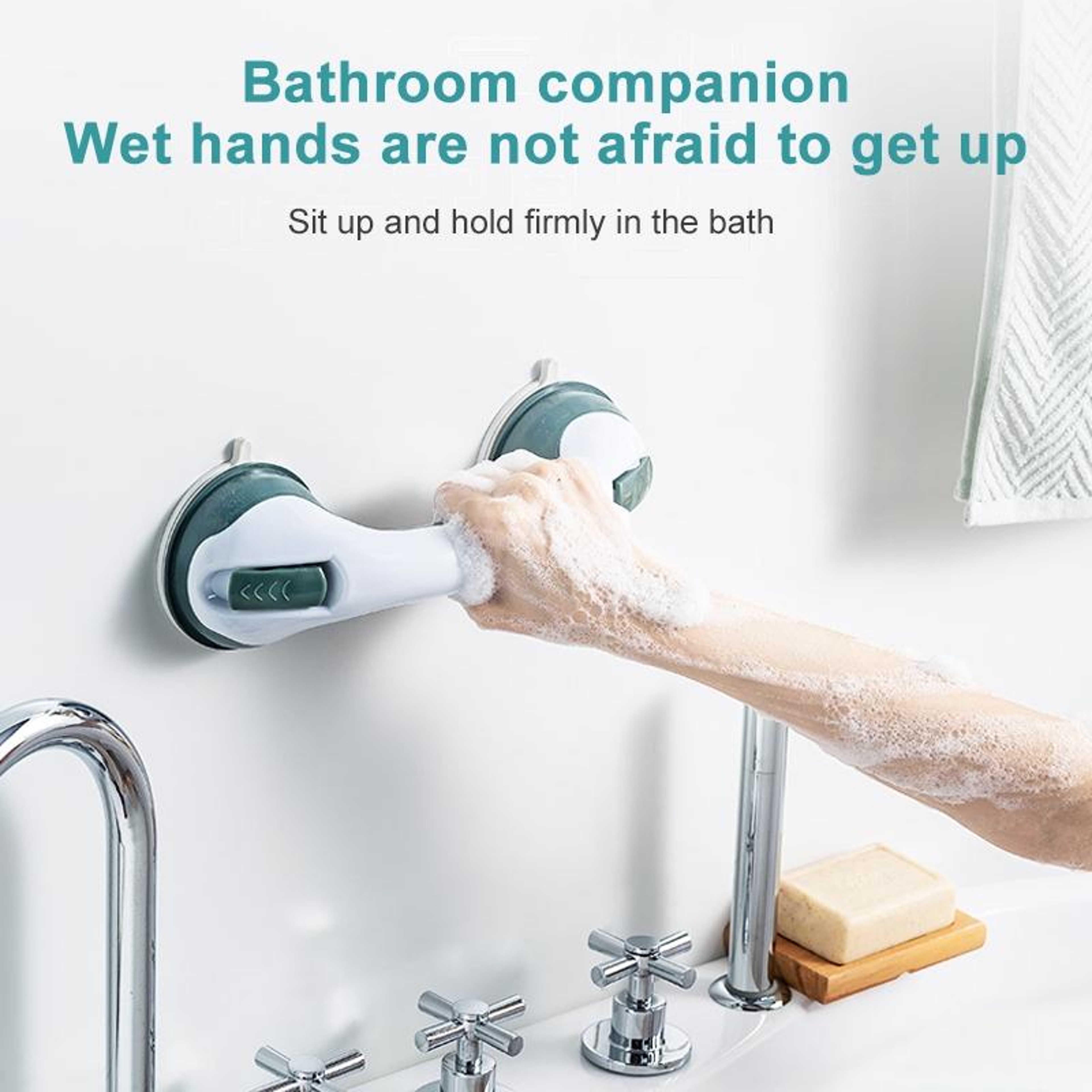 SecureGrip Bathroom Safety Handle Suction Support For Bath  Shower 4