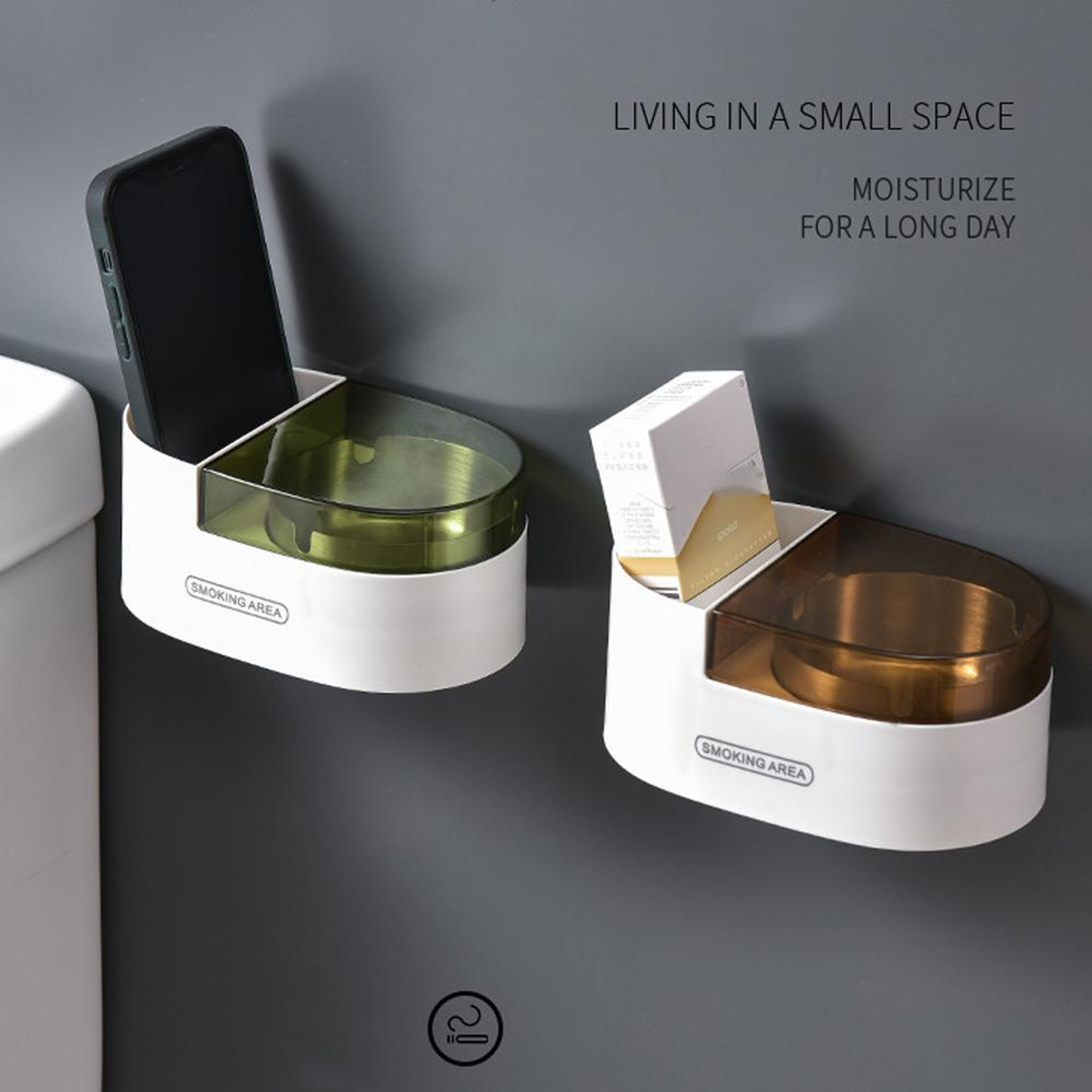 Premium Stainless Steel Wall Mounted Ashtray With Lid Space Saving Bathroom Ash Holder 5