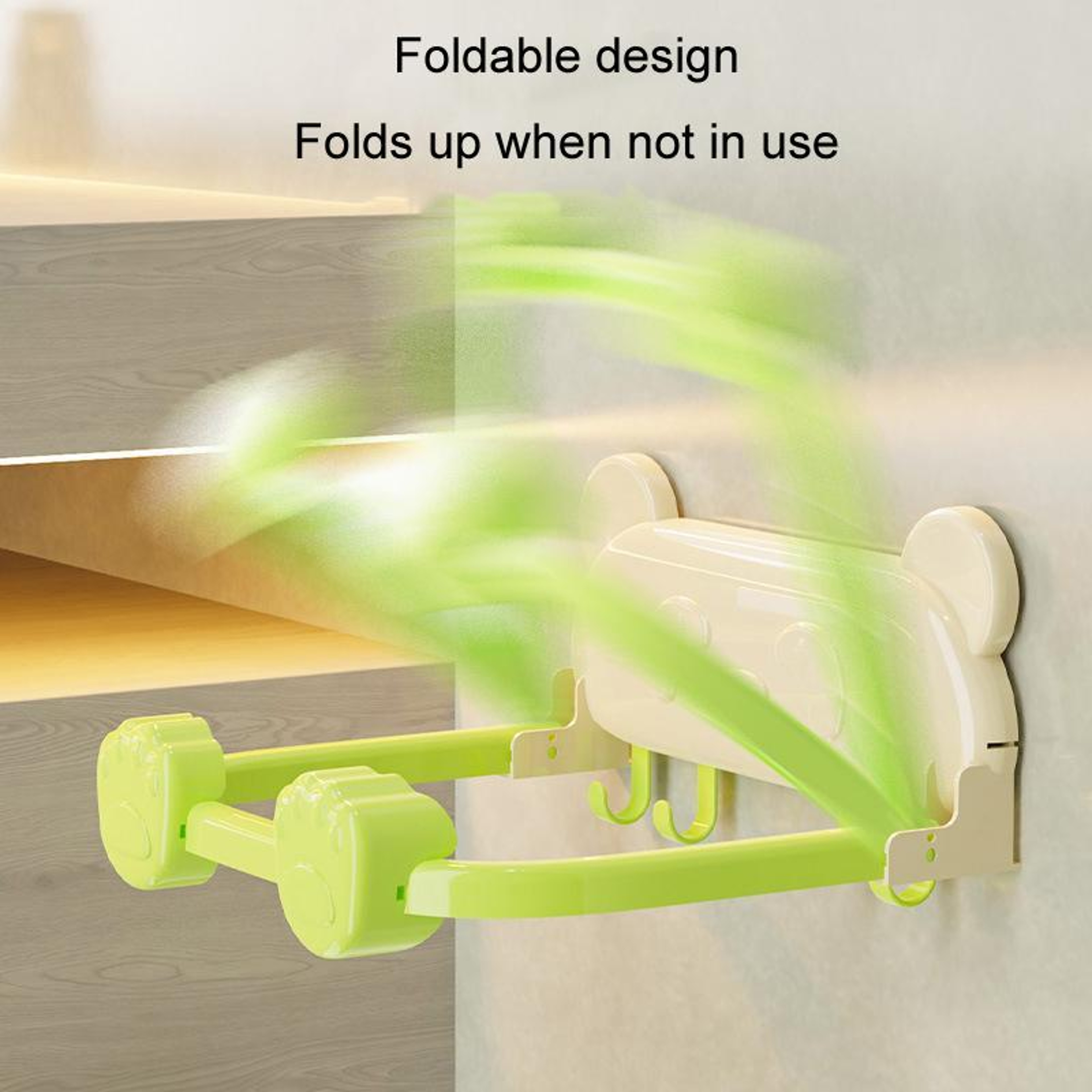 Foldable Suction Cup Bathroom Rack With Hooks  Wall Shelf 2