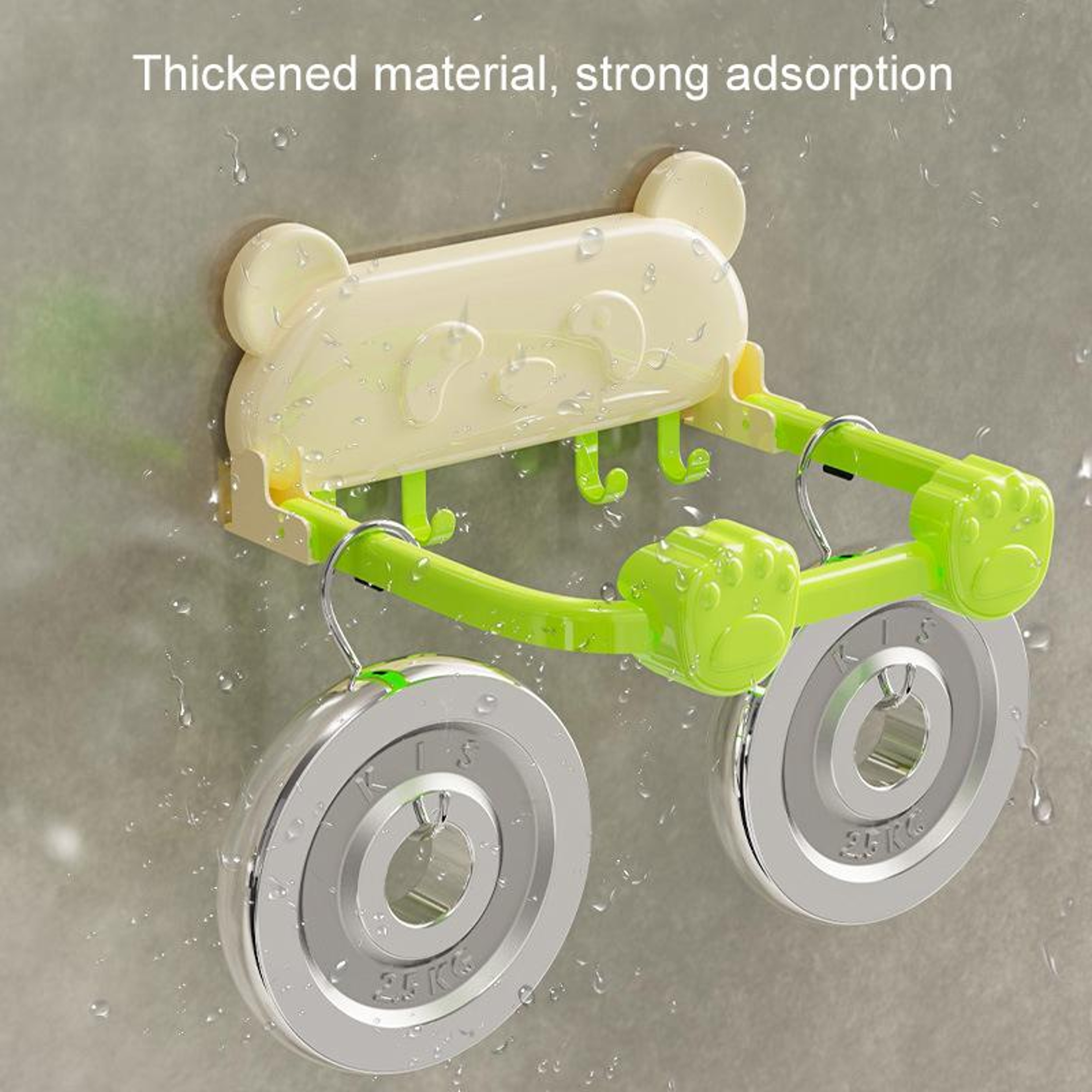 Foldable Suction Cup Bathroom Rack With Hooks  Wall Shelf 3