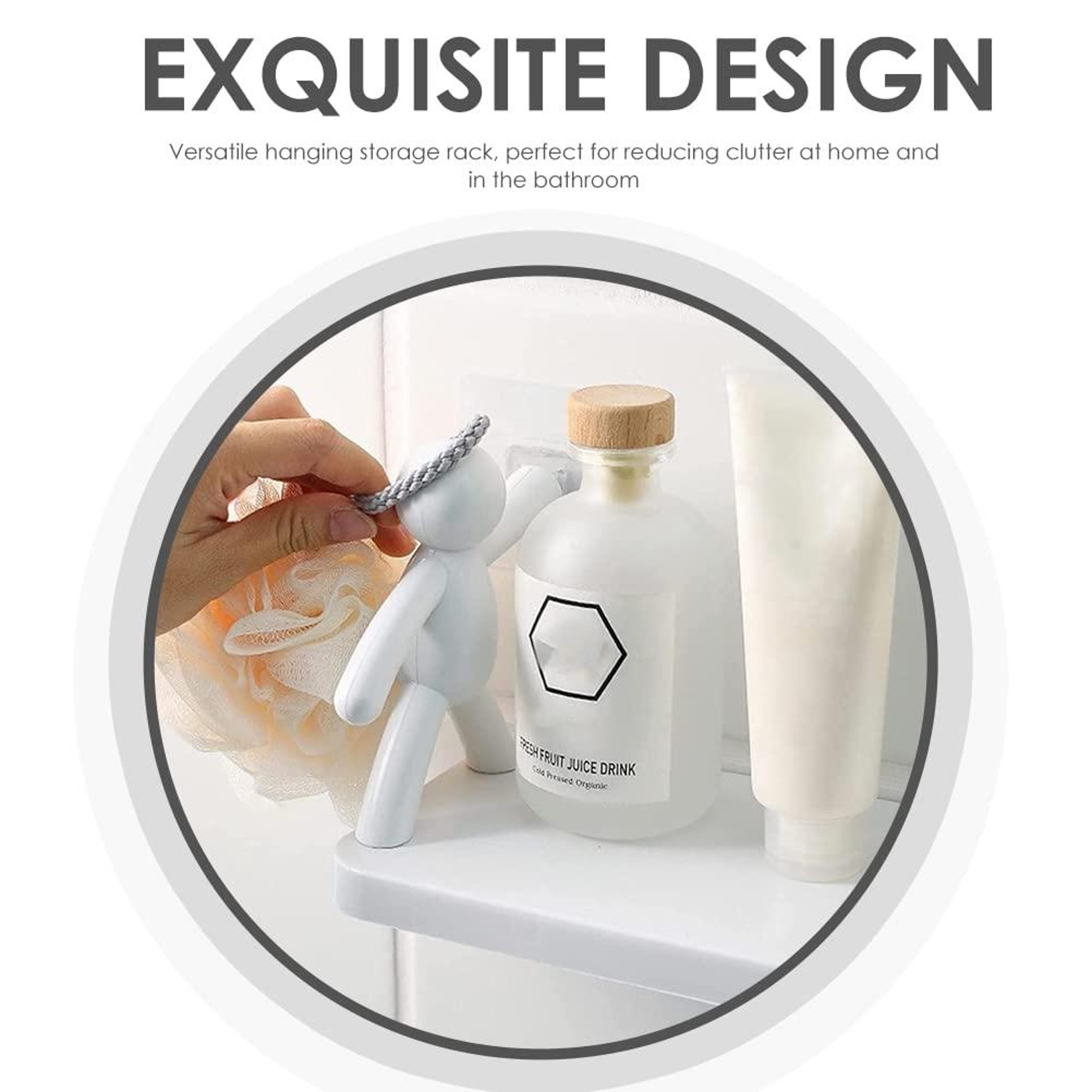 Wall Mounted Person Shape Suction Cup Bathroom Suction Cup Shelf & Cosmetic Storage Organizer – view 2