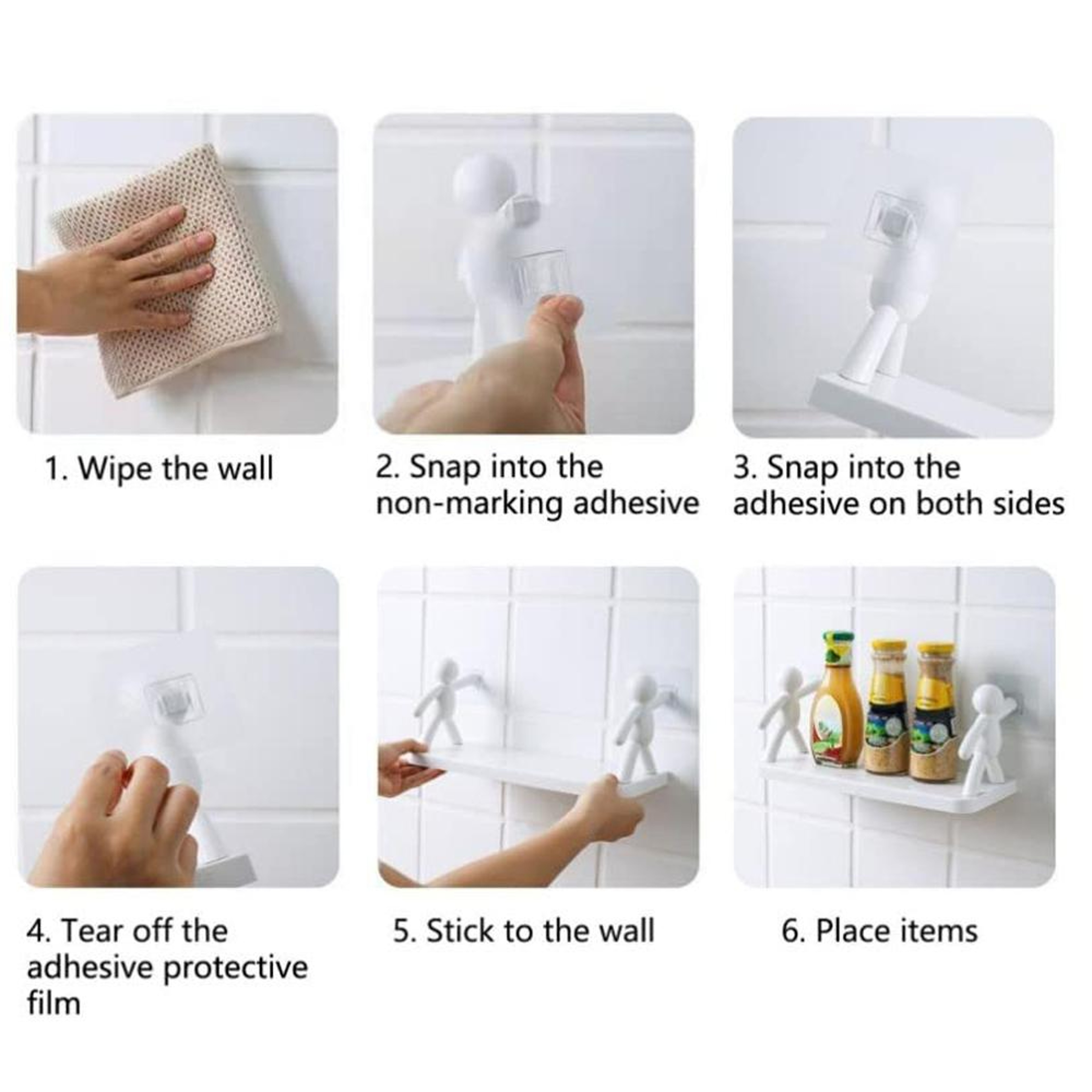 Wall Mounted Person Shape Suction Cup Bathroom Suction Cup Shelf & Cosmetic Storage Organizer – view 8