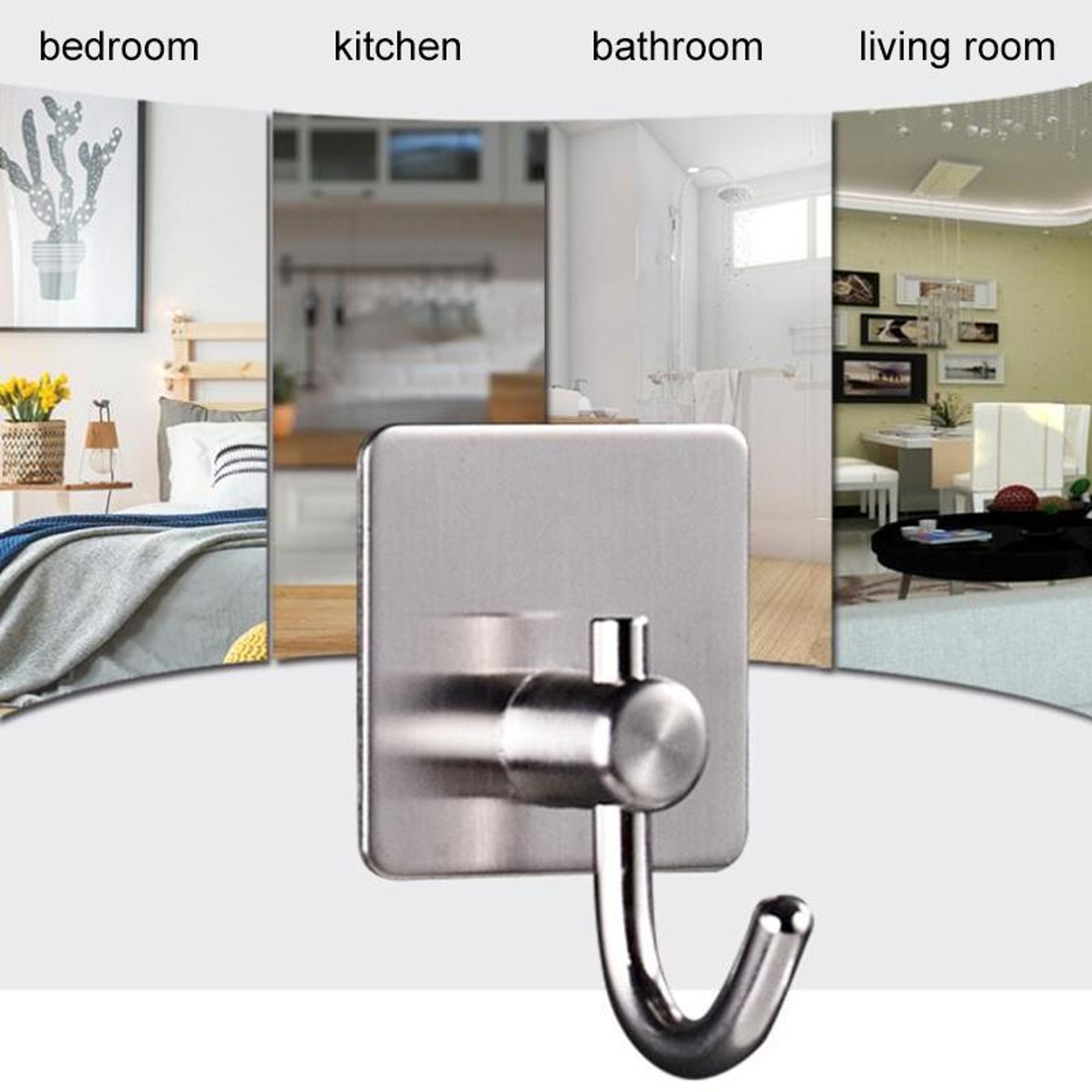 Premium Stainless Steel Sticky Hook Hole Free Wall Mount For Kitchen  Bathroom 6