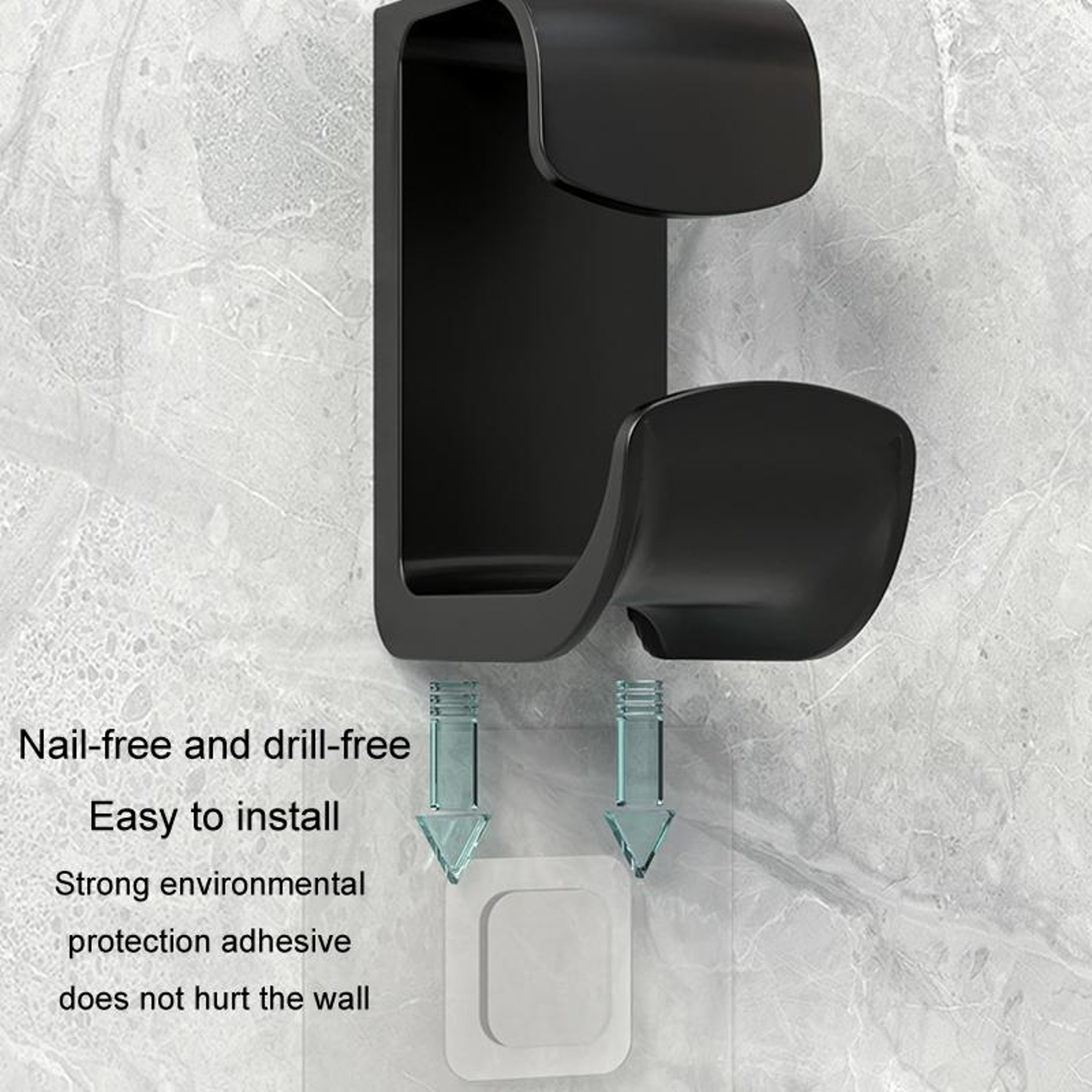 Space Saving Bathroom  Kitchen Wall Shelf With No Punch Hooks 1