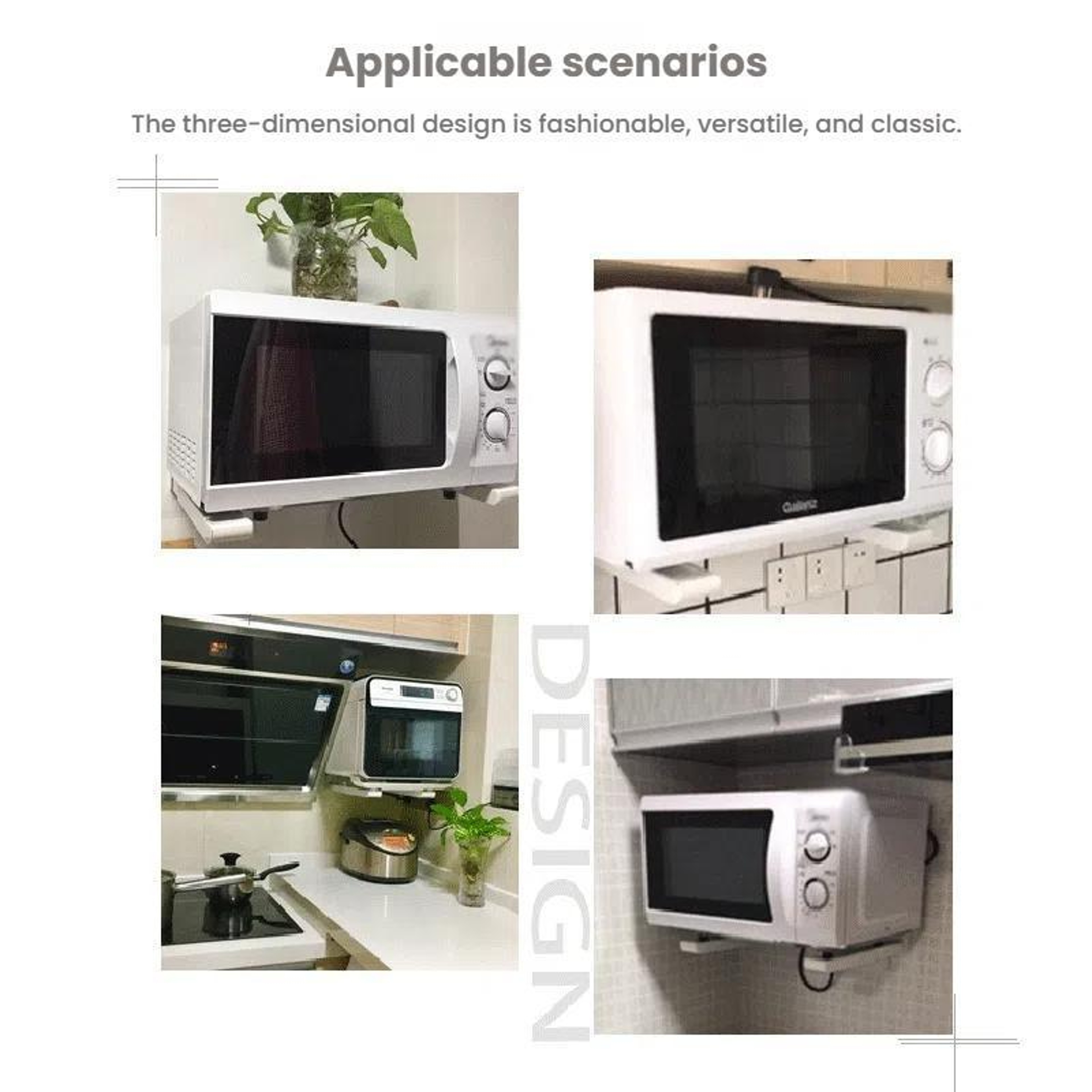 Retractable Folding Microwave Bracket Heavy Duty Adjustable Kitchen Shelf – view 10