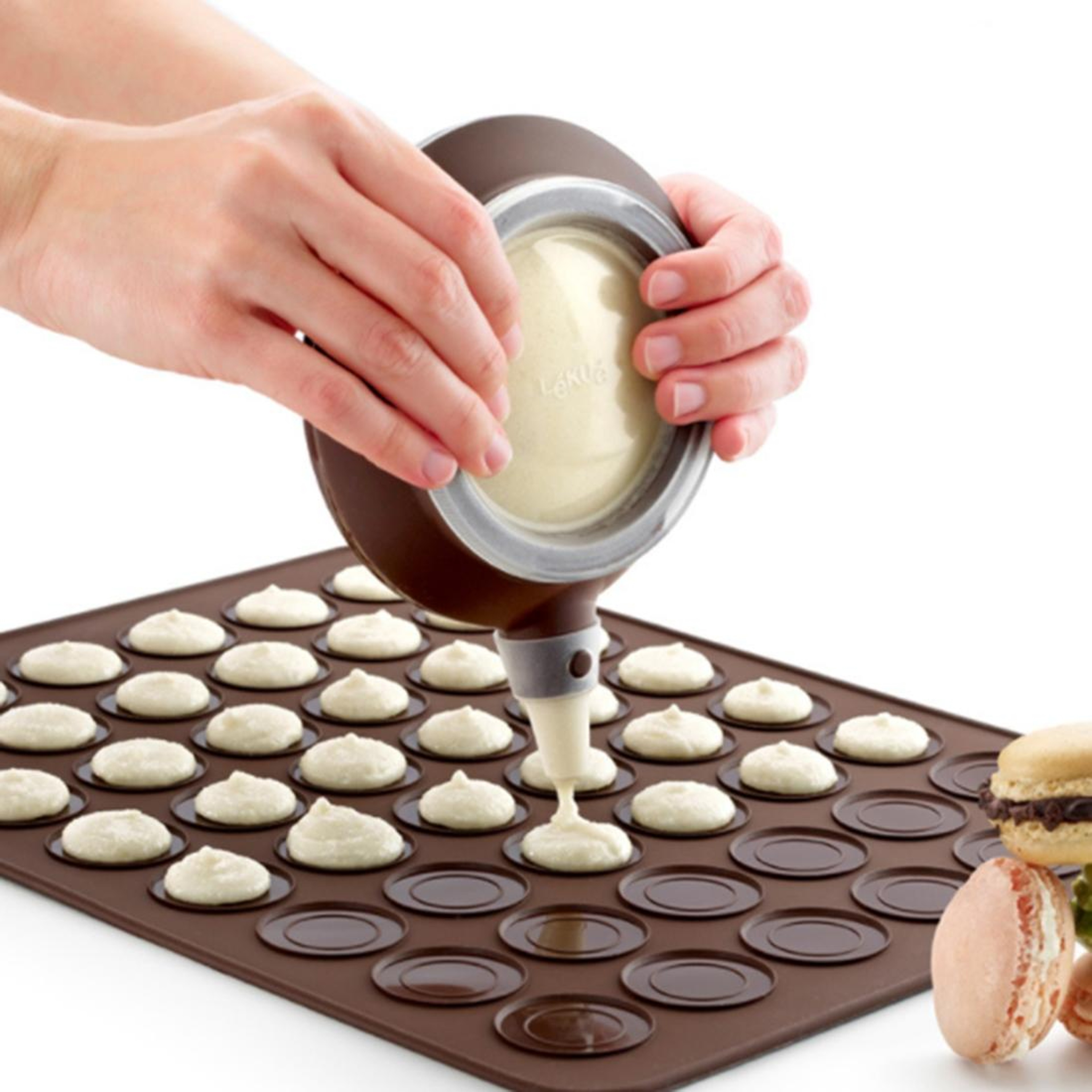 Premium Silicone Baking Mat  Macaron Mold Set With Oven Safe Frame 6