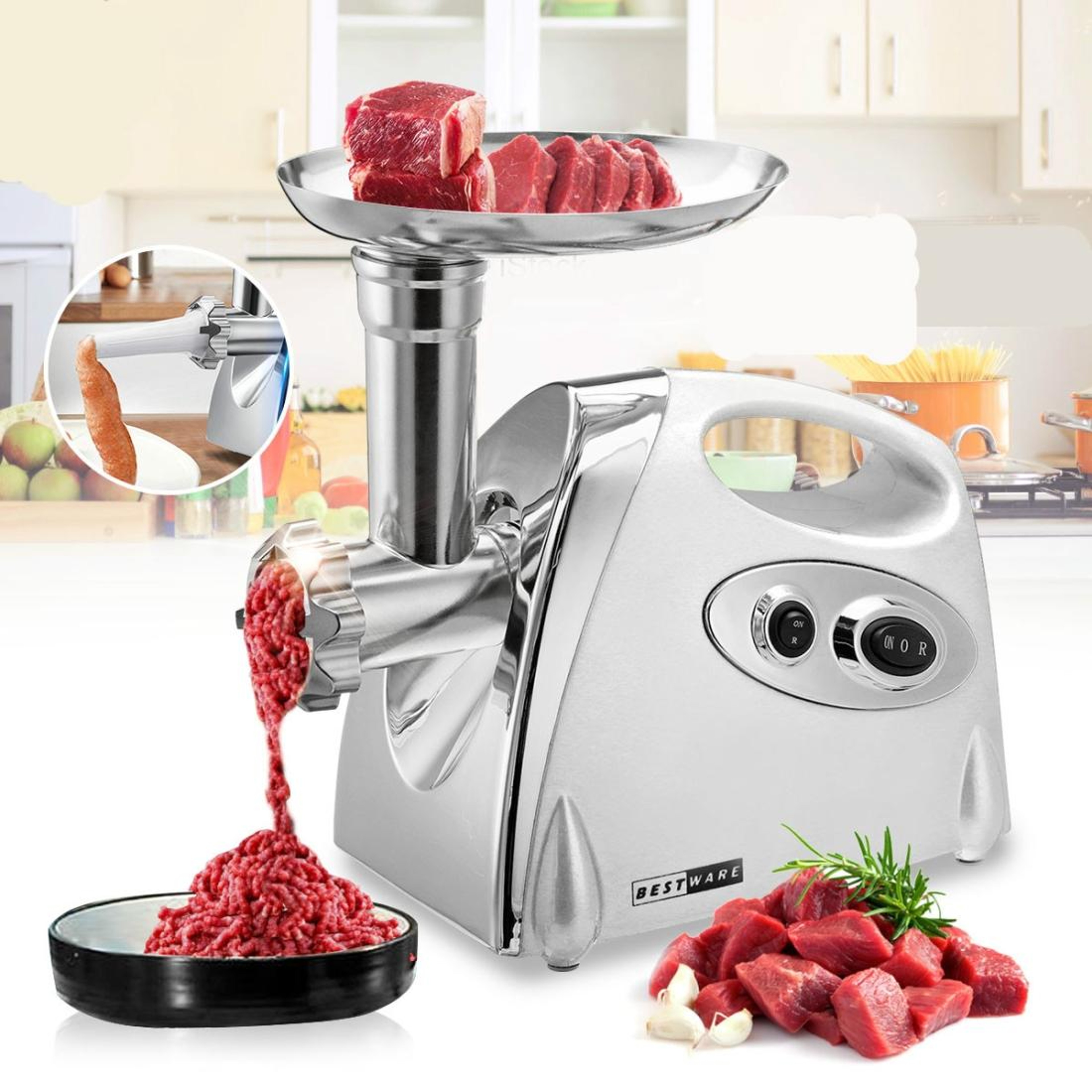 Premium Electric Multifunction Sausage Maker  Meat Grinder For Home Kitchens 7