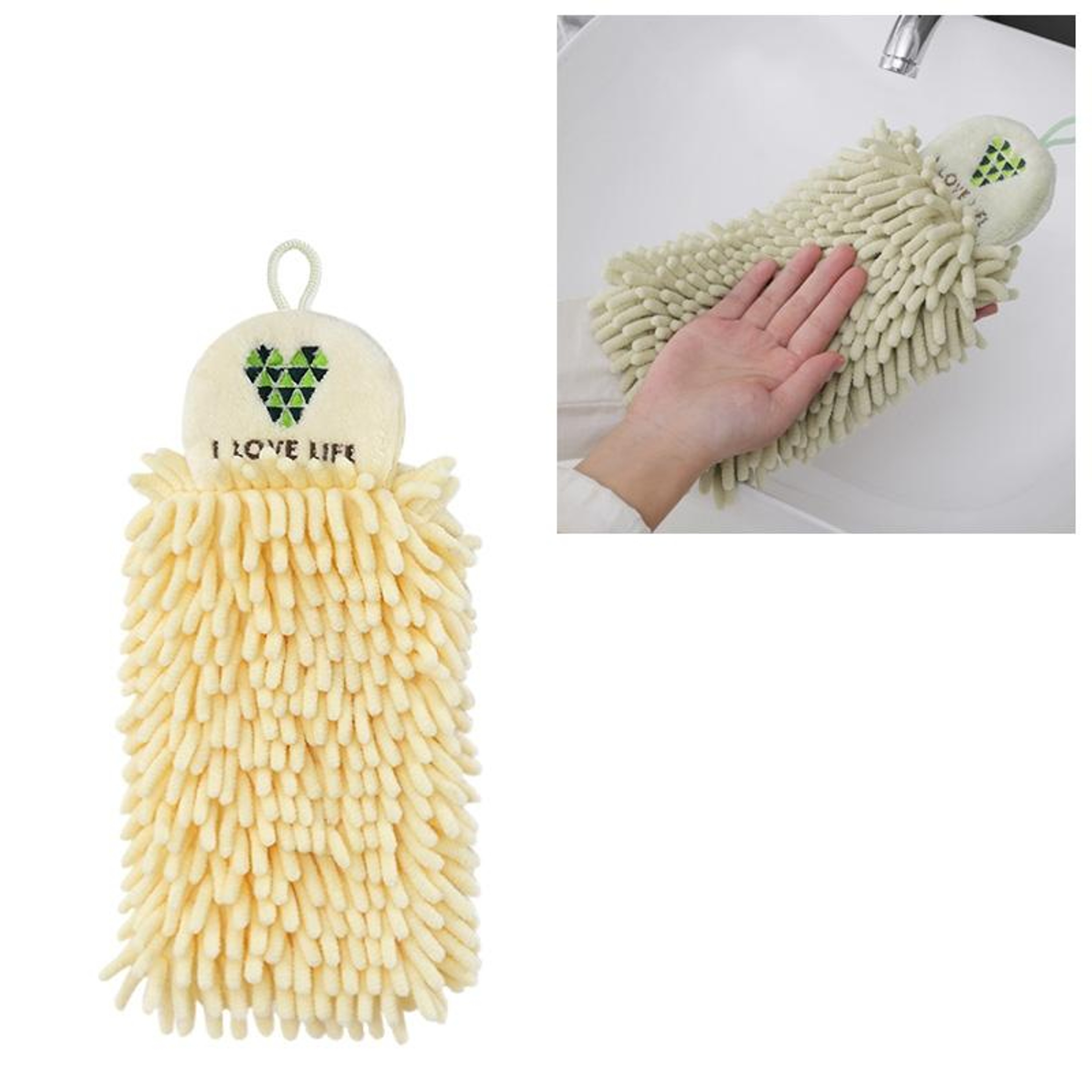 Quick Dry Cartoon Embroidered Kitchen Hand Towel Hanging Soft  Durable 12