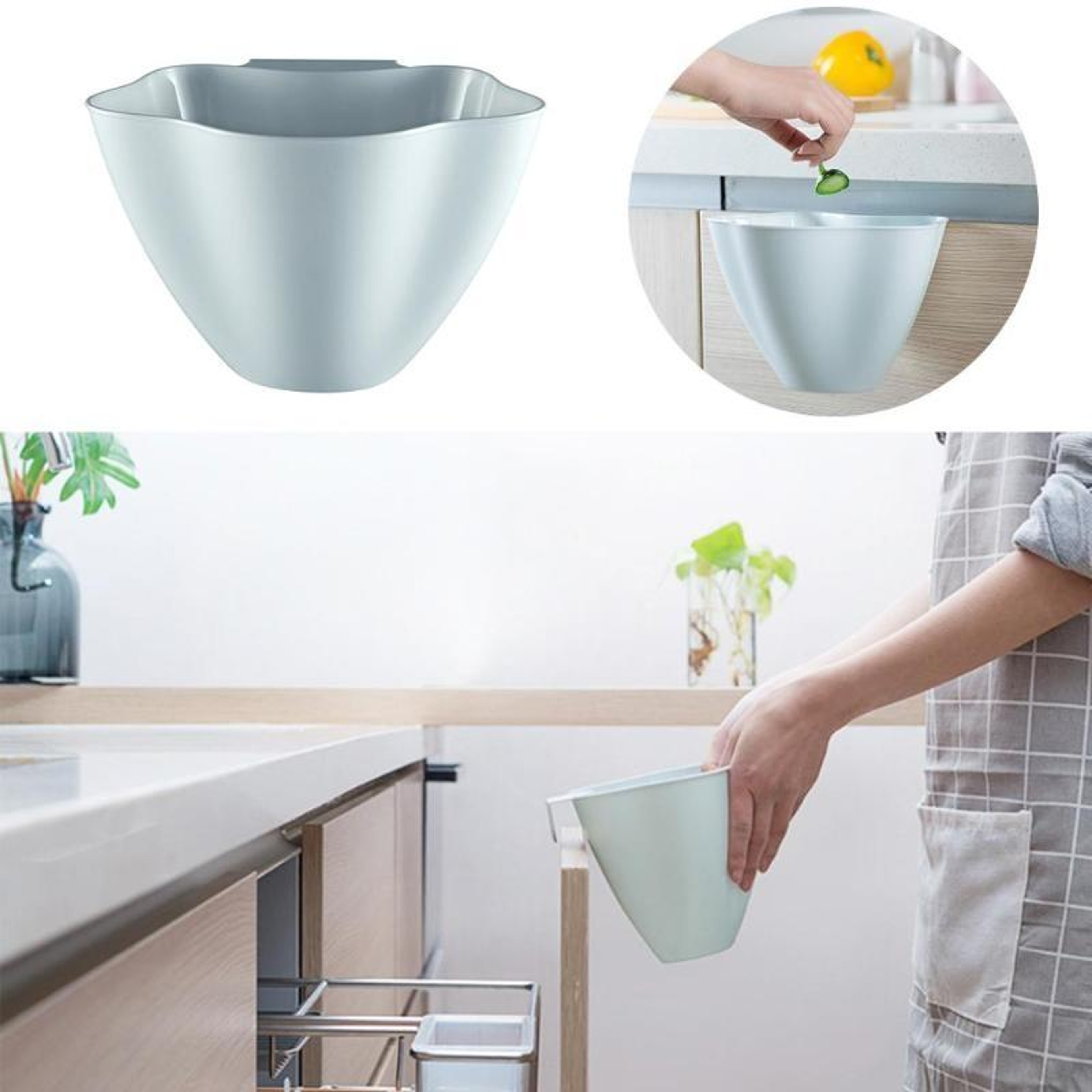 Space Saving Kitchen Cabinet Hanging Trash Bin Durable  Convenient 1