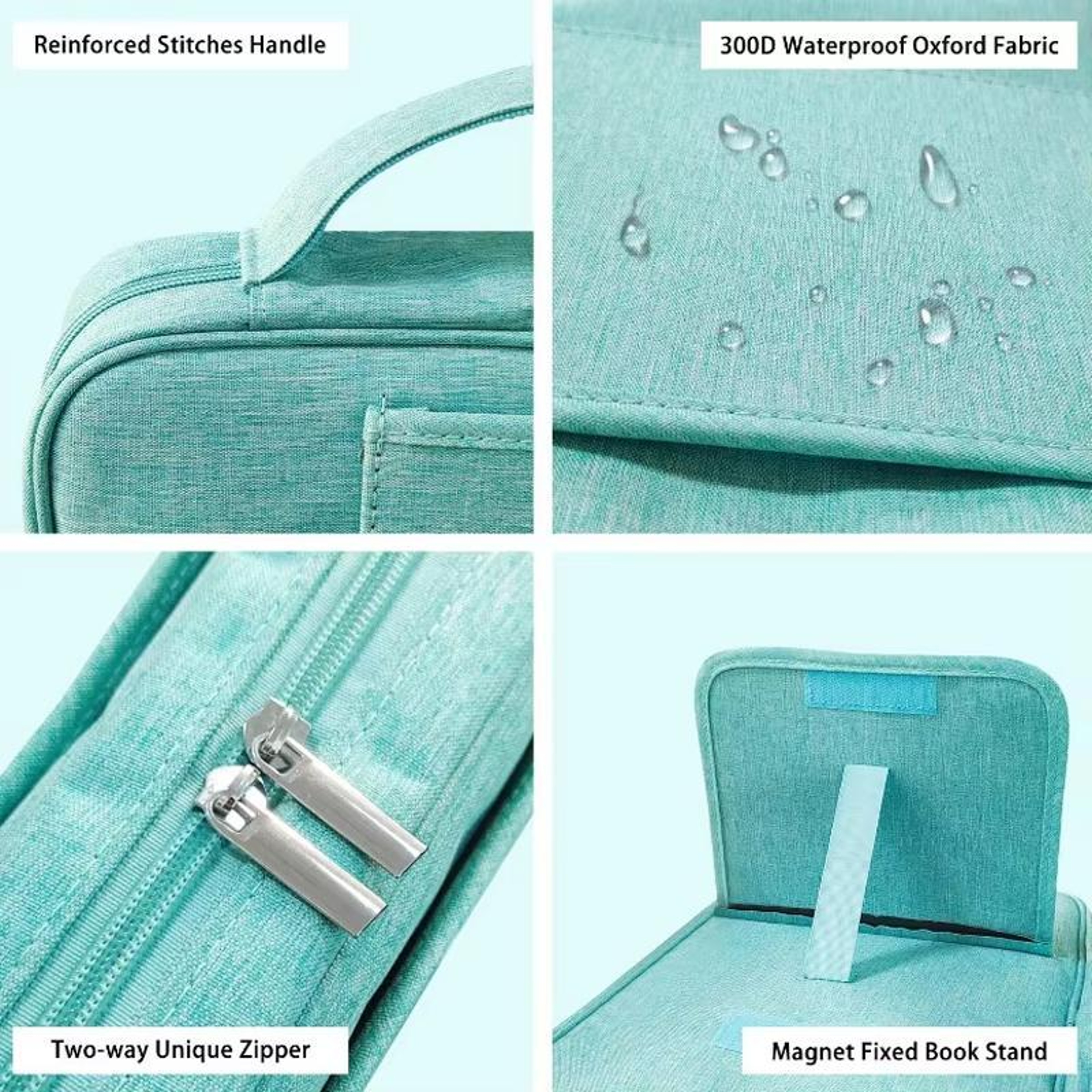 Portable Book Storage Organizer With Handle  Stand Tablet  Reading Bag 4