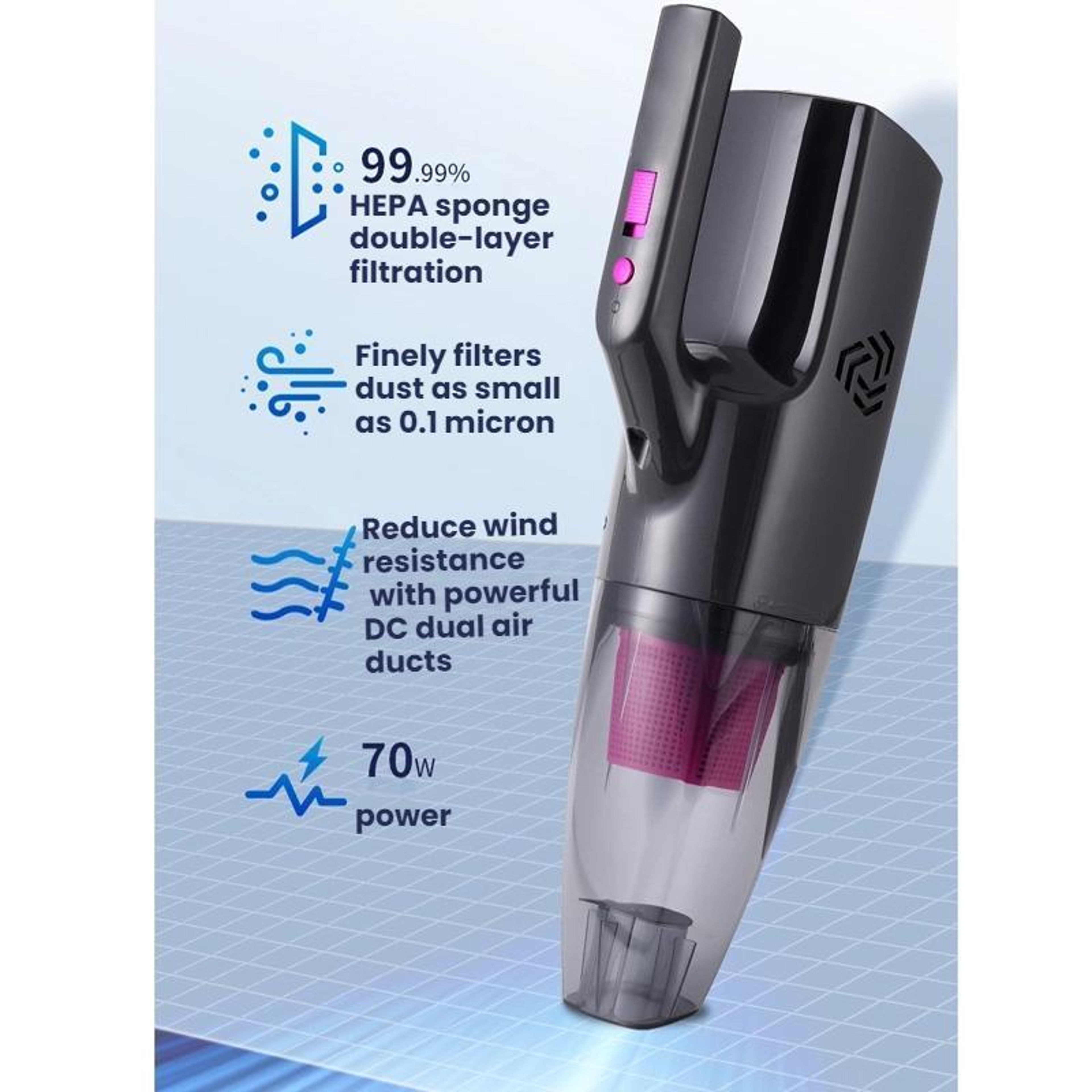 Compact Handheld Vacuum Cleaner for Car & Desktop Suction – view 4
