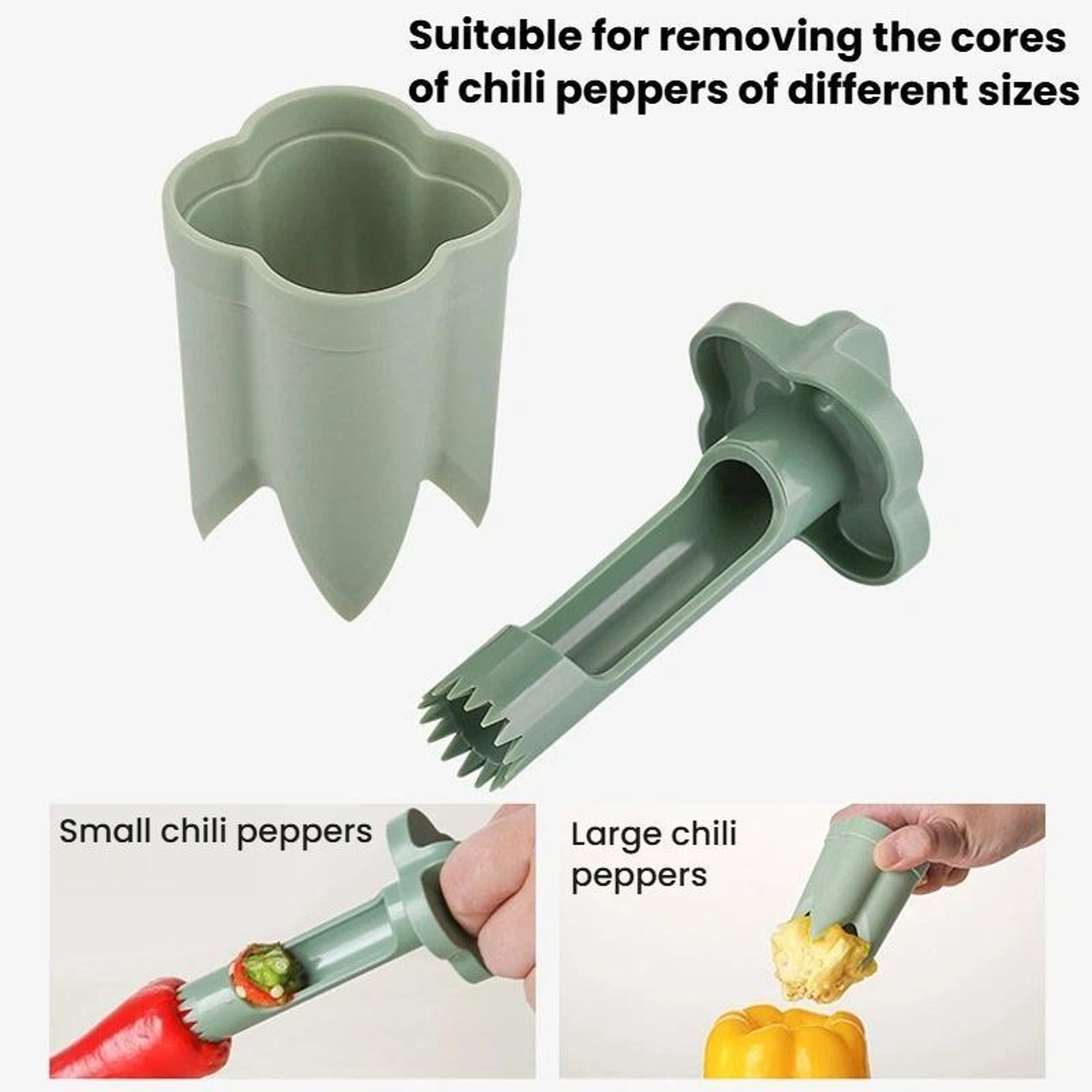 Premium Chili Corer Tool Set ABS Plastic Chili Corer Tool & Pepper Seed Remover Kitchen Prep Utensils – view 3
