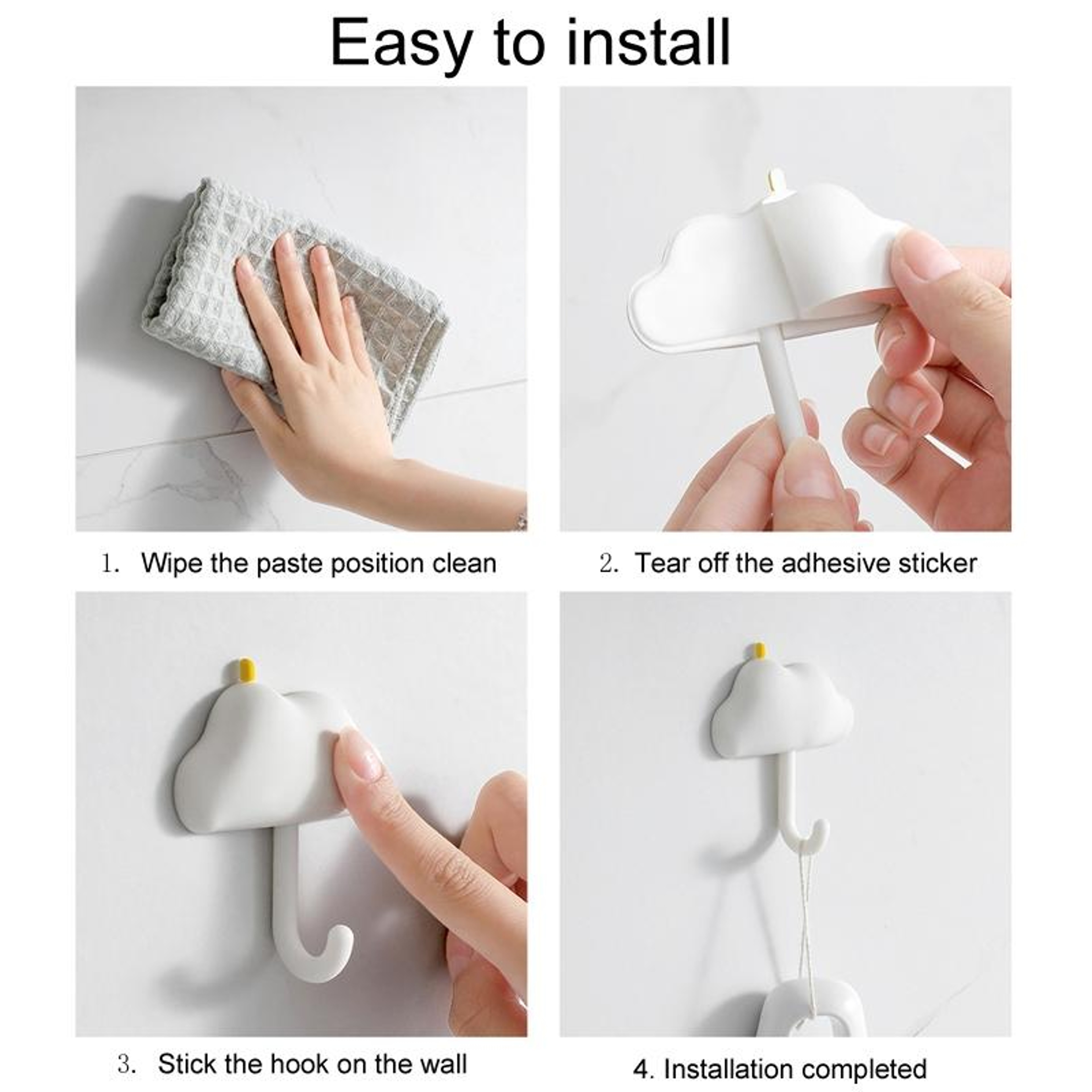 Adhesive Wall Hooks No Drill Non Marking Hooks For Dorm Kitchen Bathroom 7