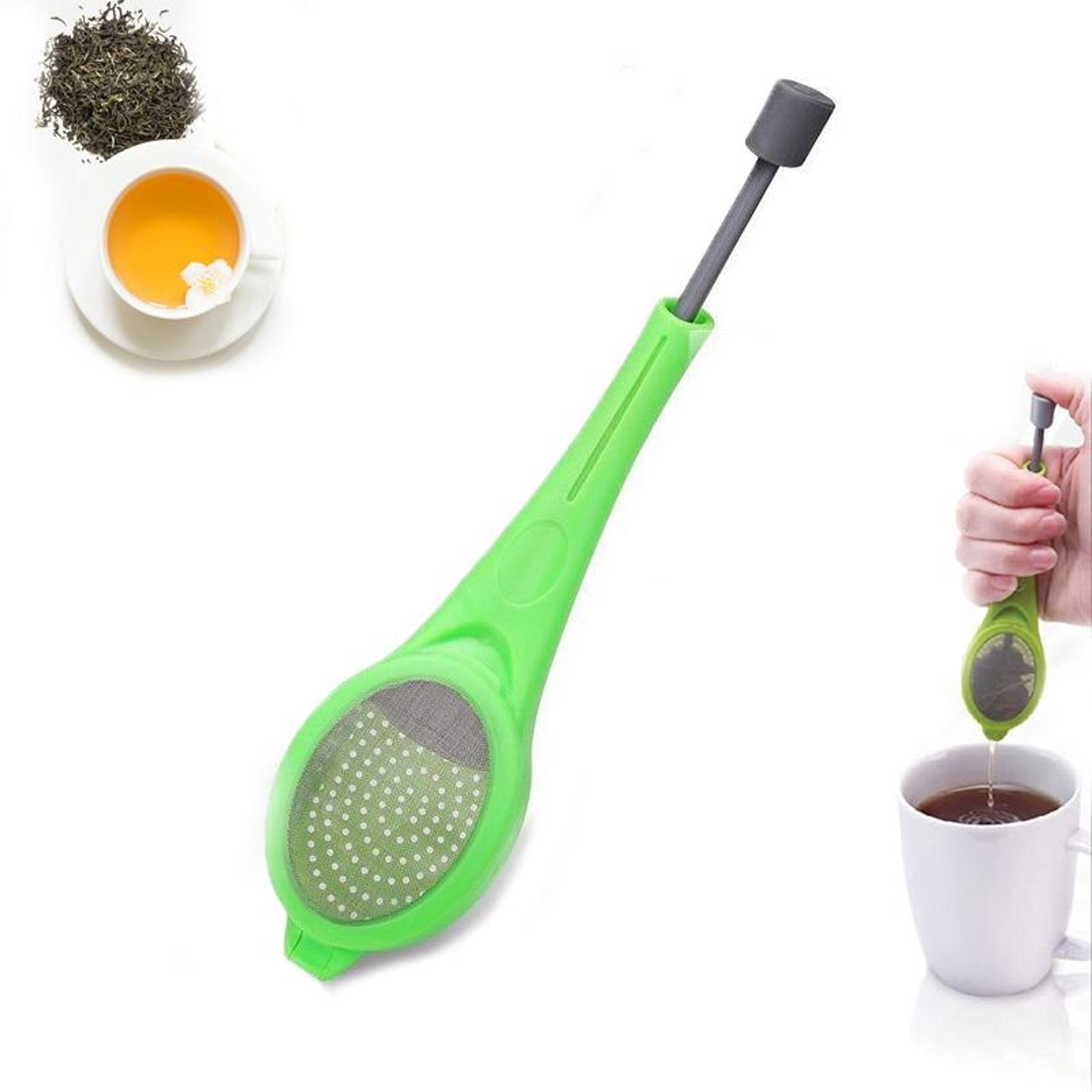 Reusable Tea Infuser with Plunger Portable Loose Leaf Tea Strainer – view 1