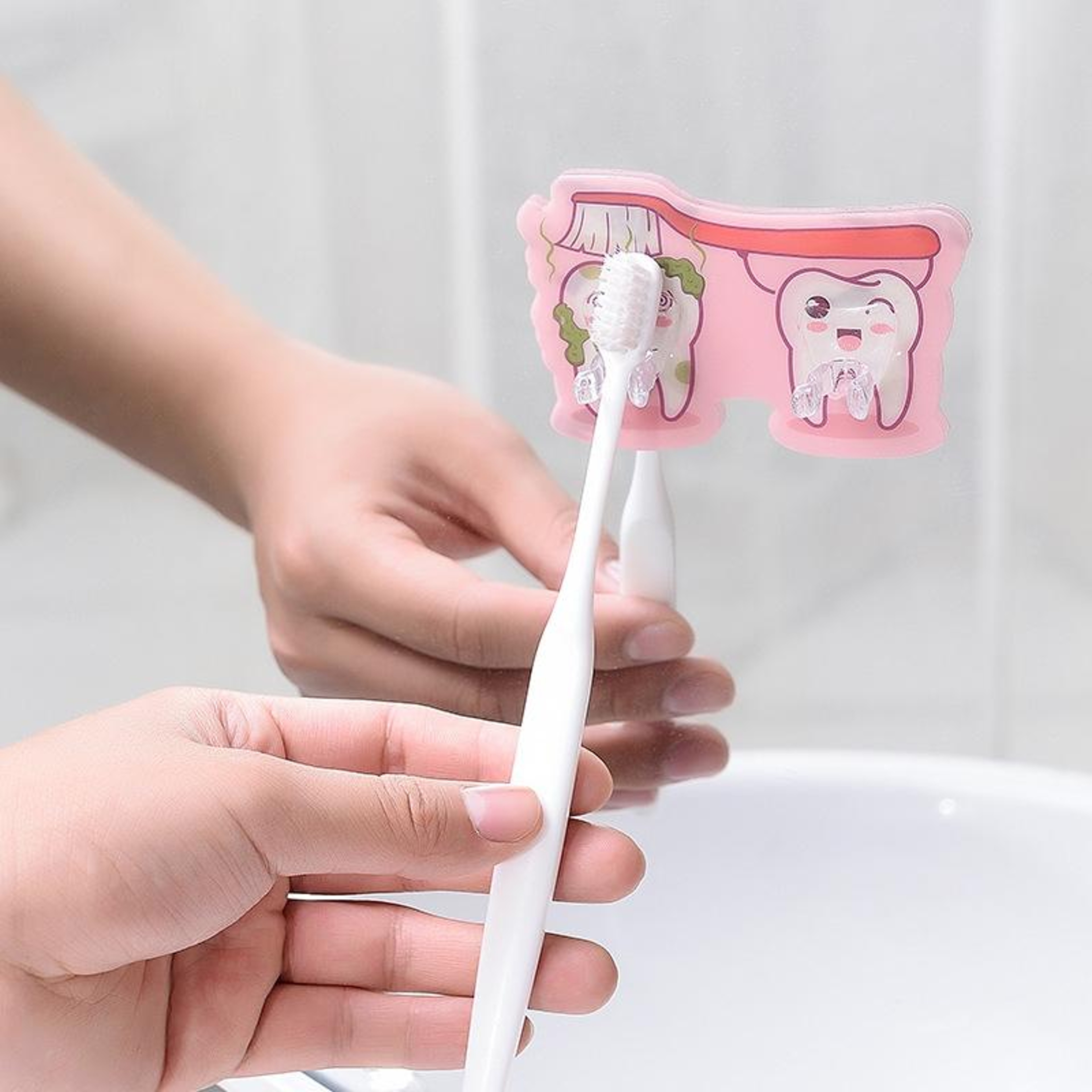 Wall Mounted Toothbrush Holder With Bathroom Hooks 10