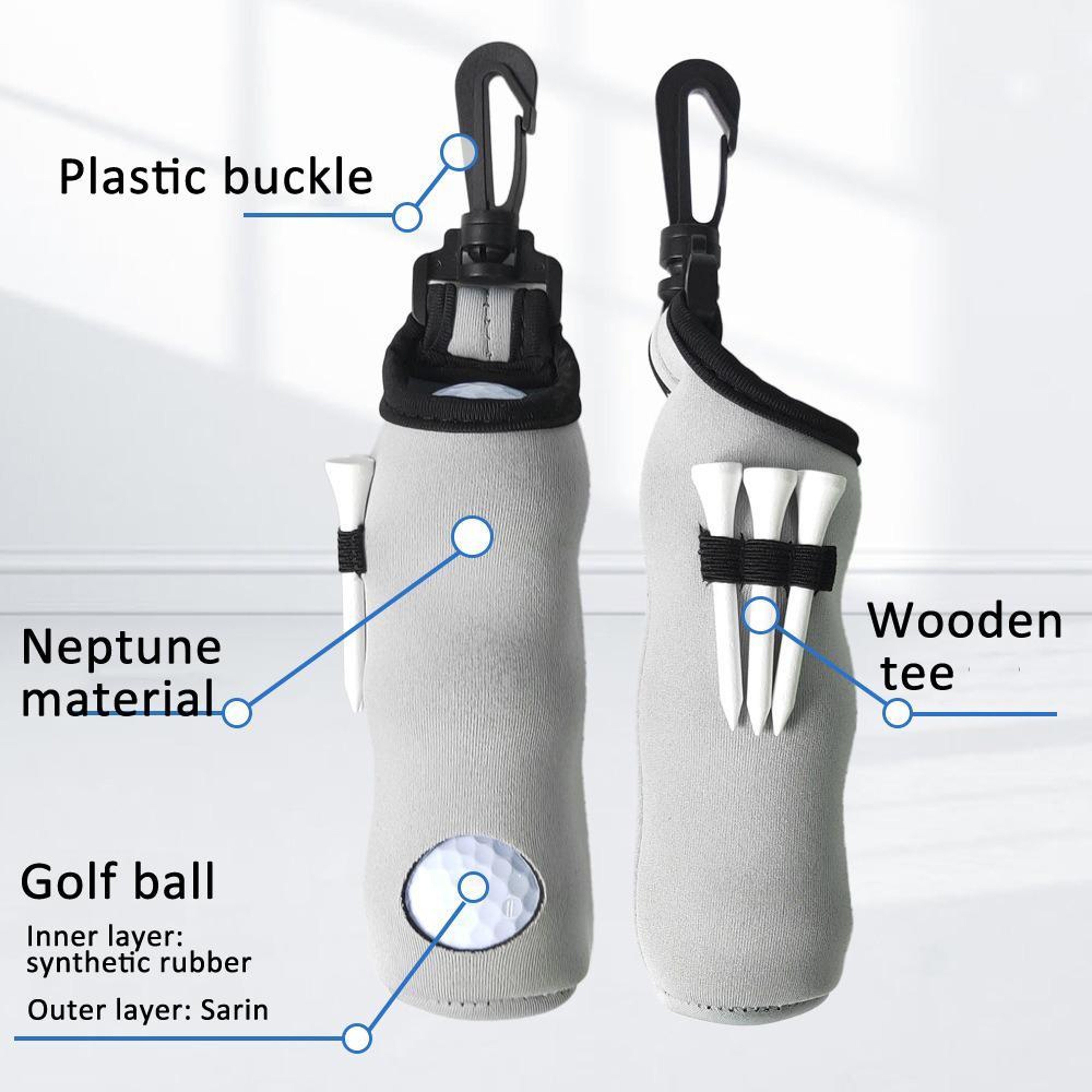 Golf Ball Sleeve With Balls Tees  Waist Bag 2