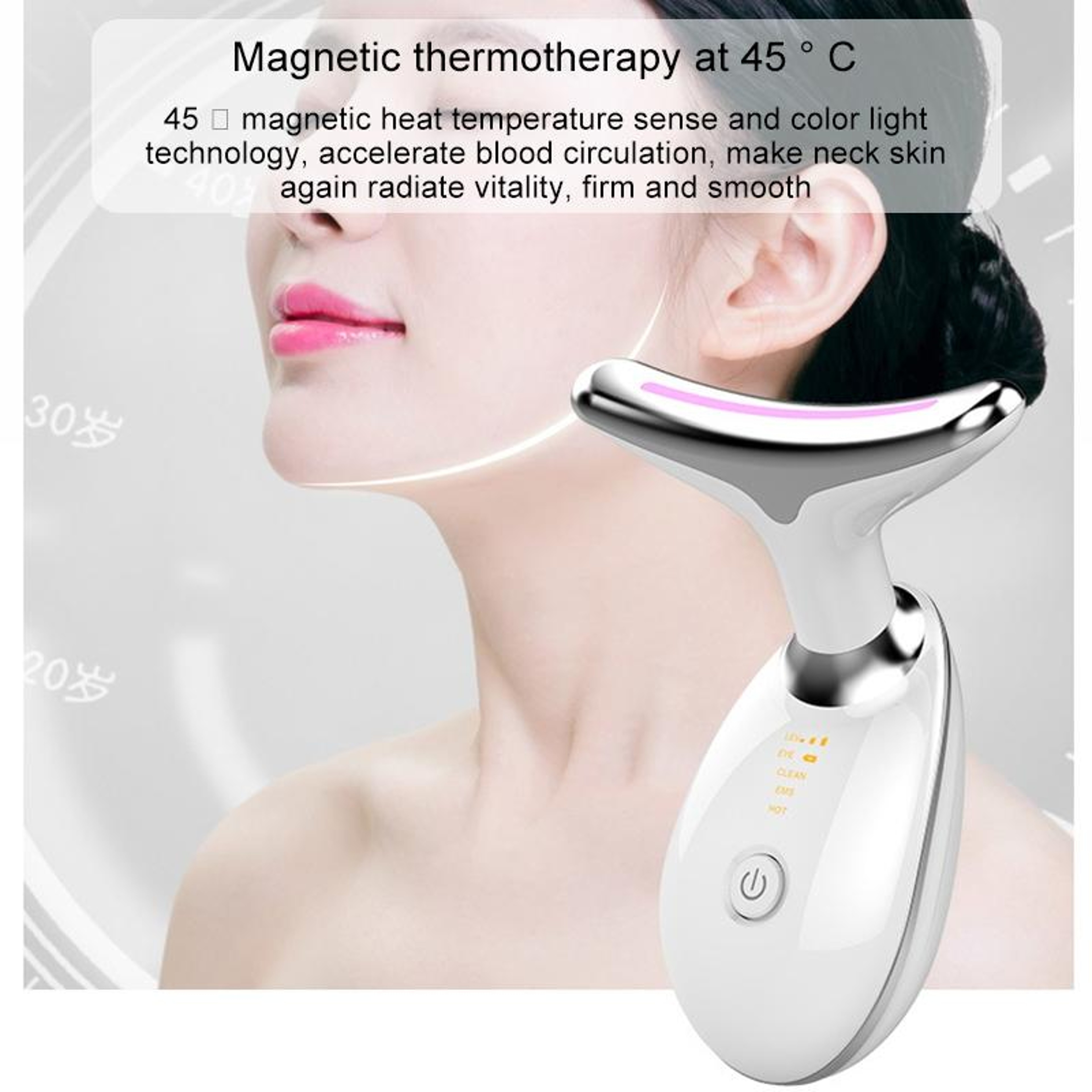 Neck Beauty Device With EMS Microcurrent And Warm Light Therapy 7