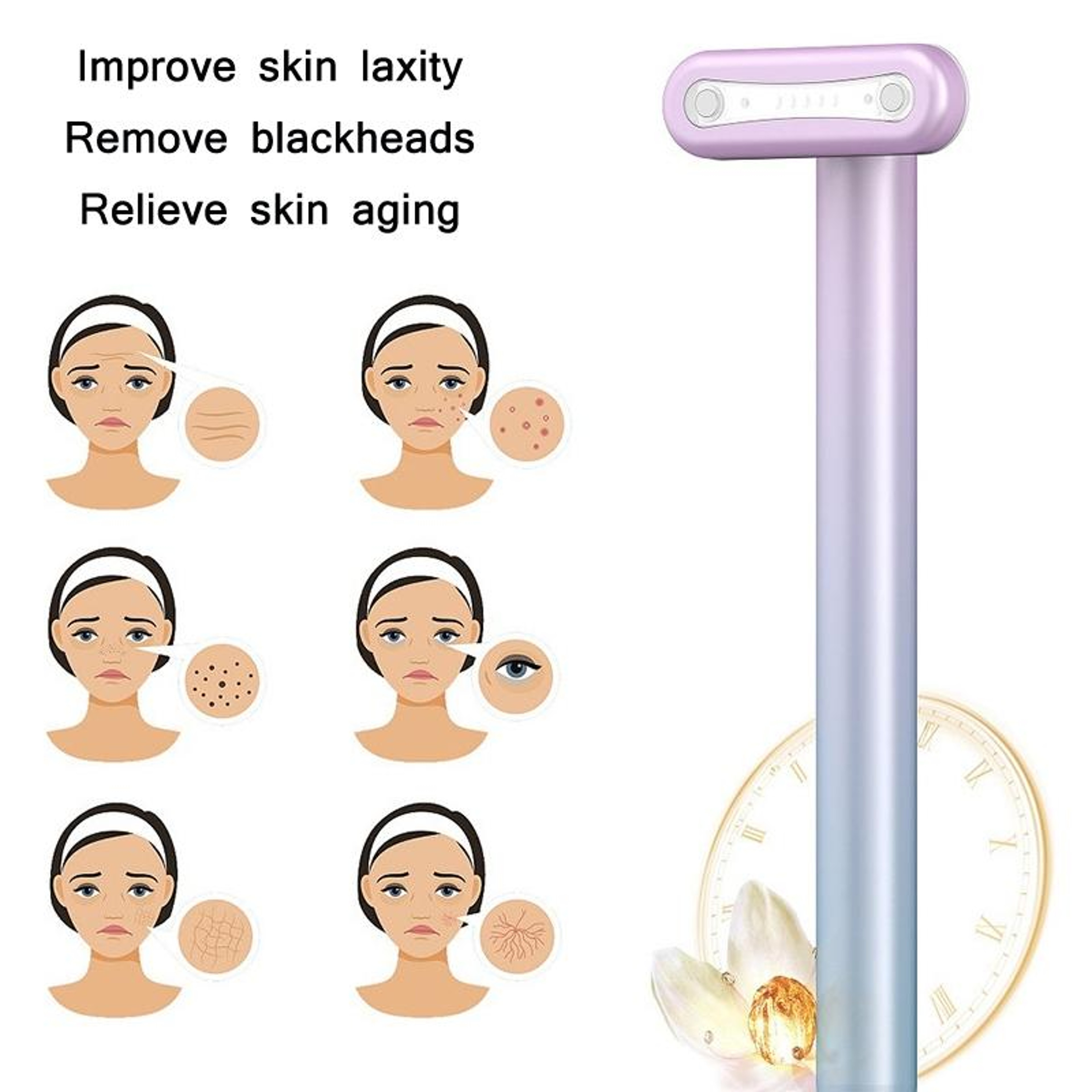 Microcurrent Eye Massager with Iontophoresis for Under Eye Care and Facial Firming – view 5
