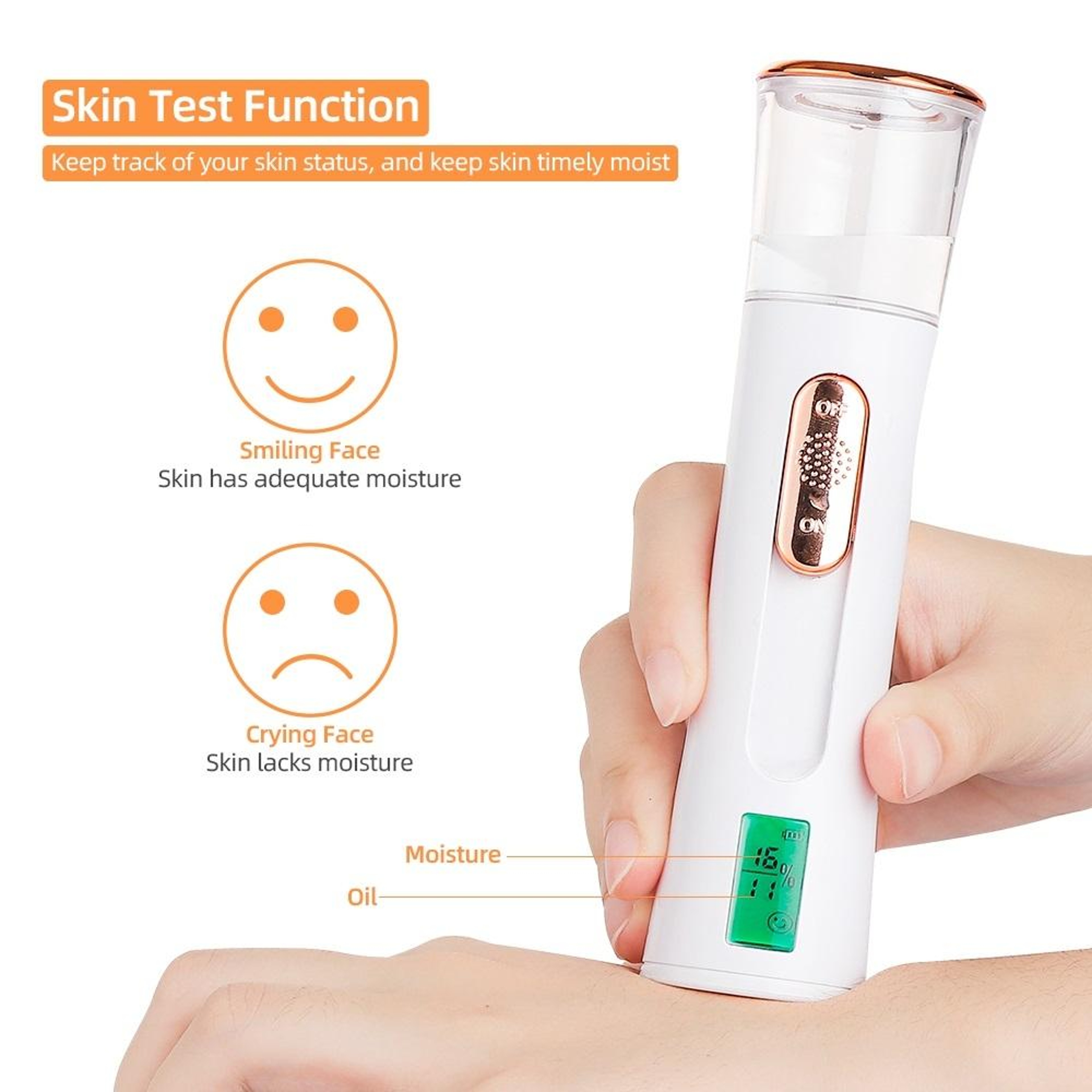 Dual Nozzle Nano Facial Mist Sprayer with Skin Moisture Tester – view 4