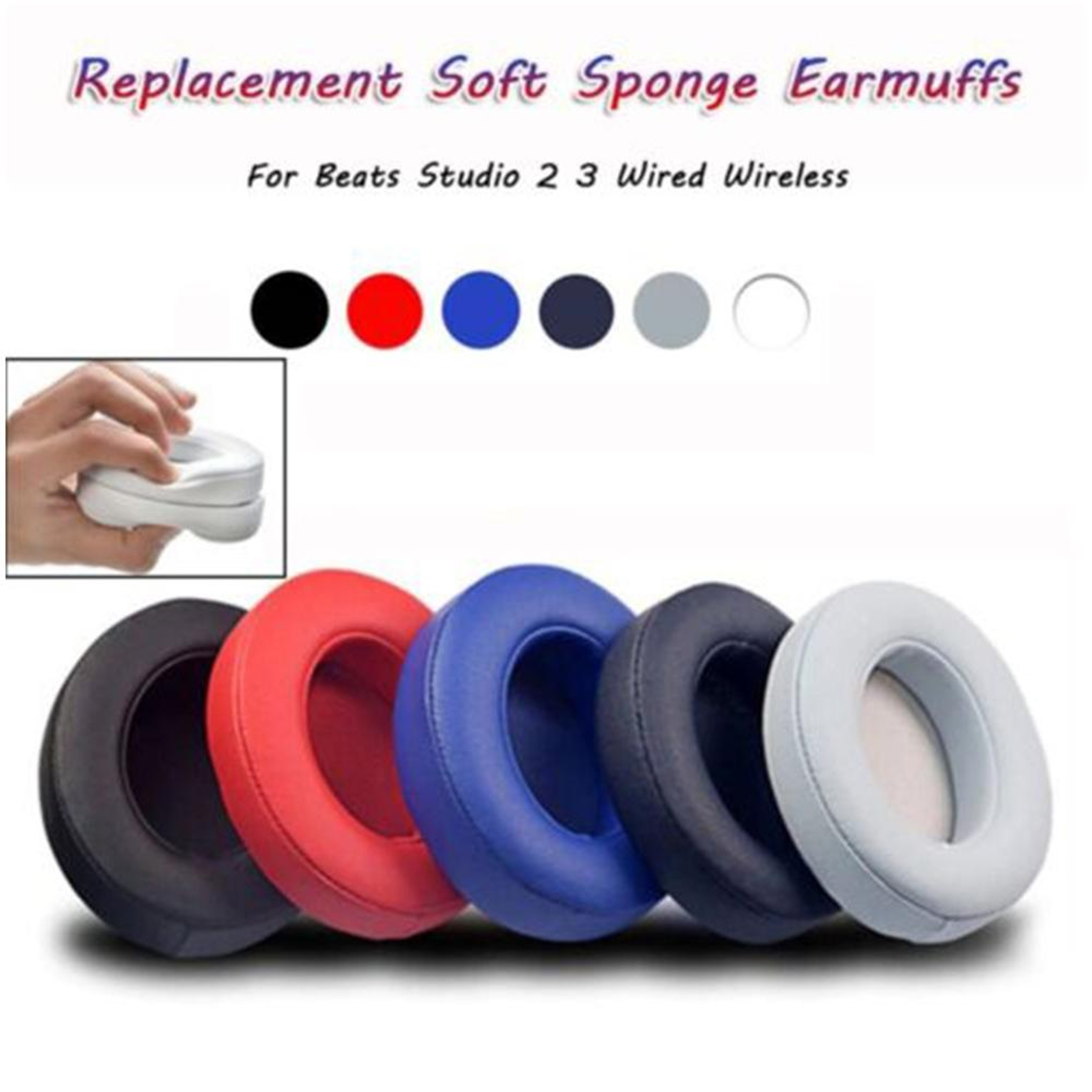 Premium Soft Sponge Earmuff Headphone Pads For Beats Solo Wired 5