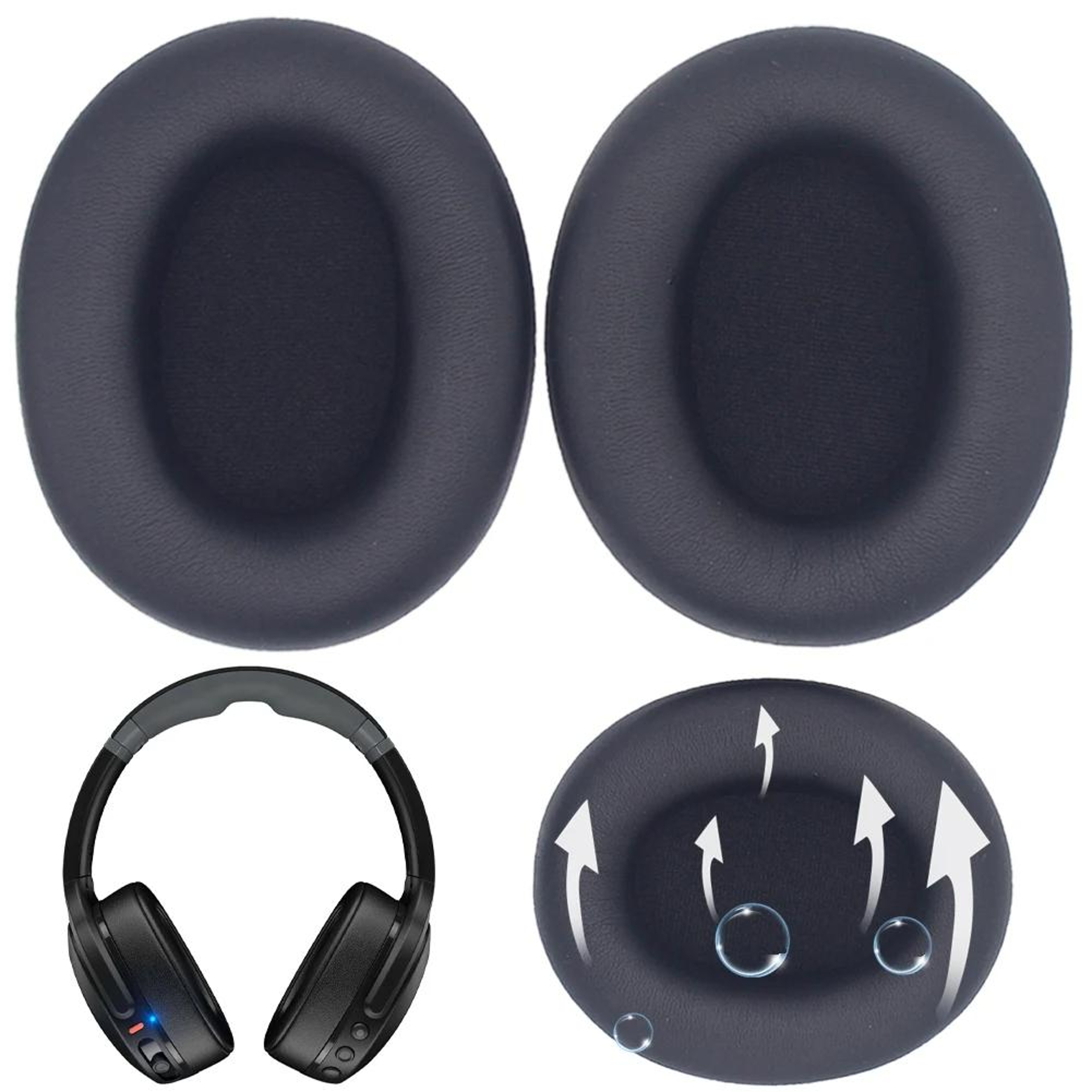 Premium Leather & Sponge Replacement Earmuffs Crusher Gaming Headset Comfort – view 4