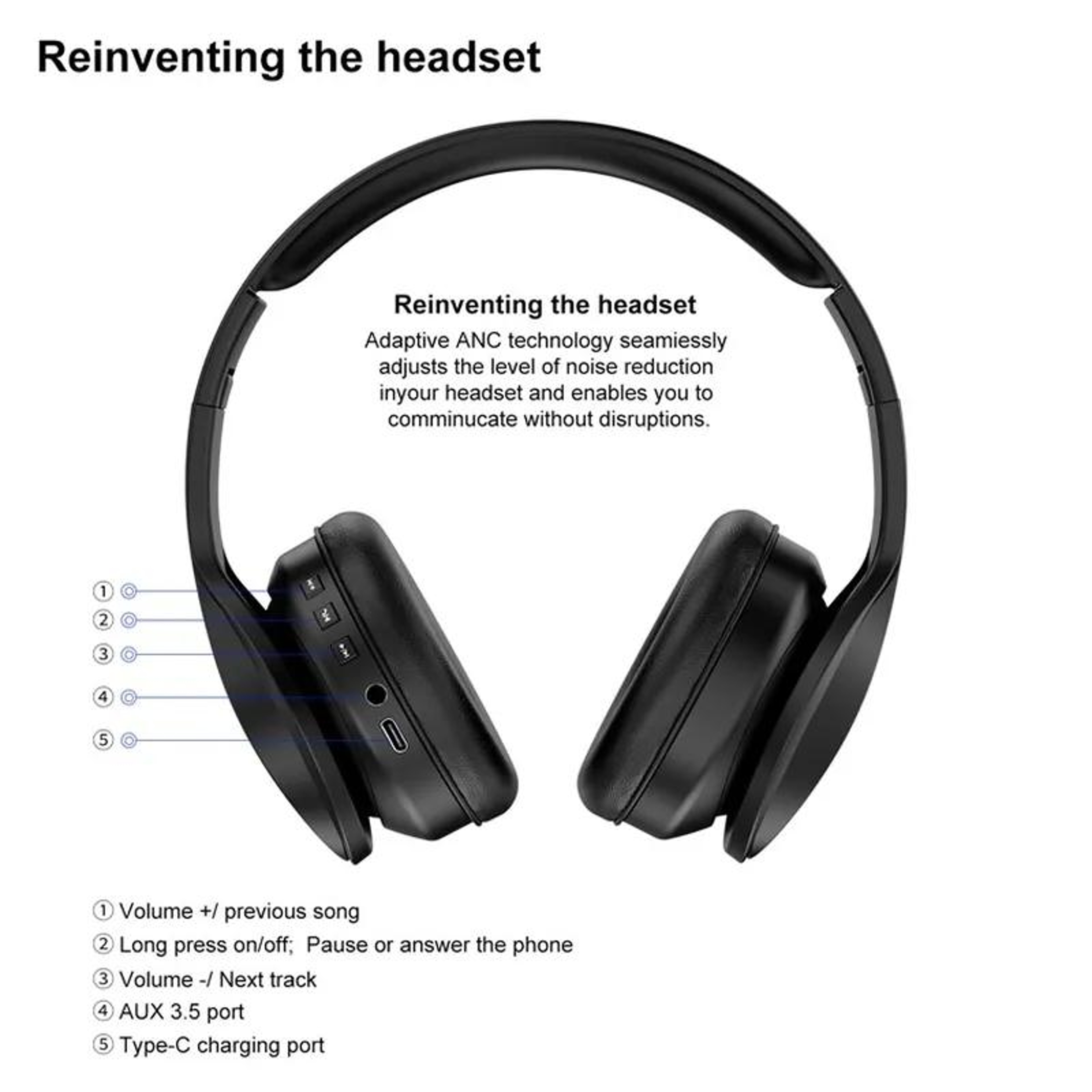 Gaming Noise-Canceling Bluetooth Wireless Headset – view 4