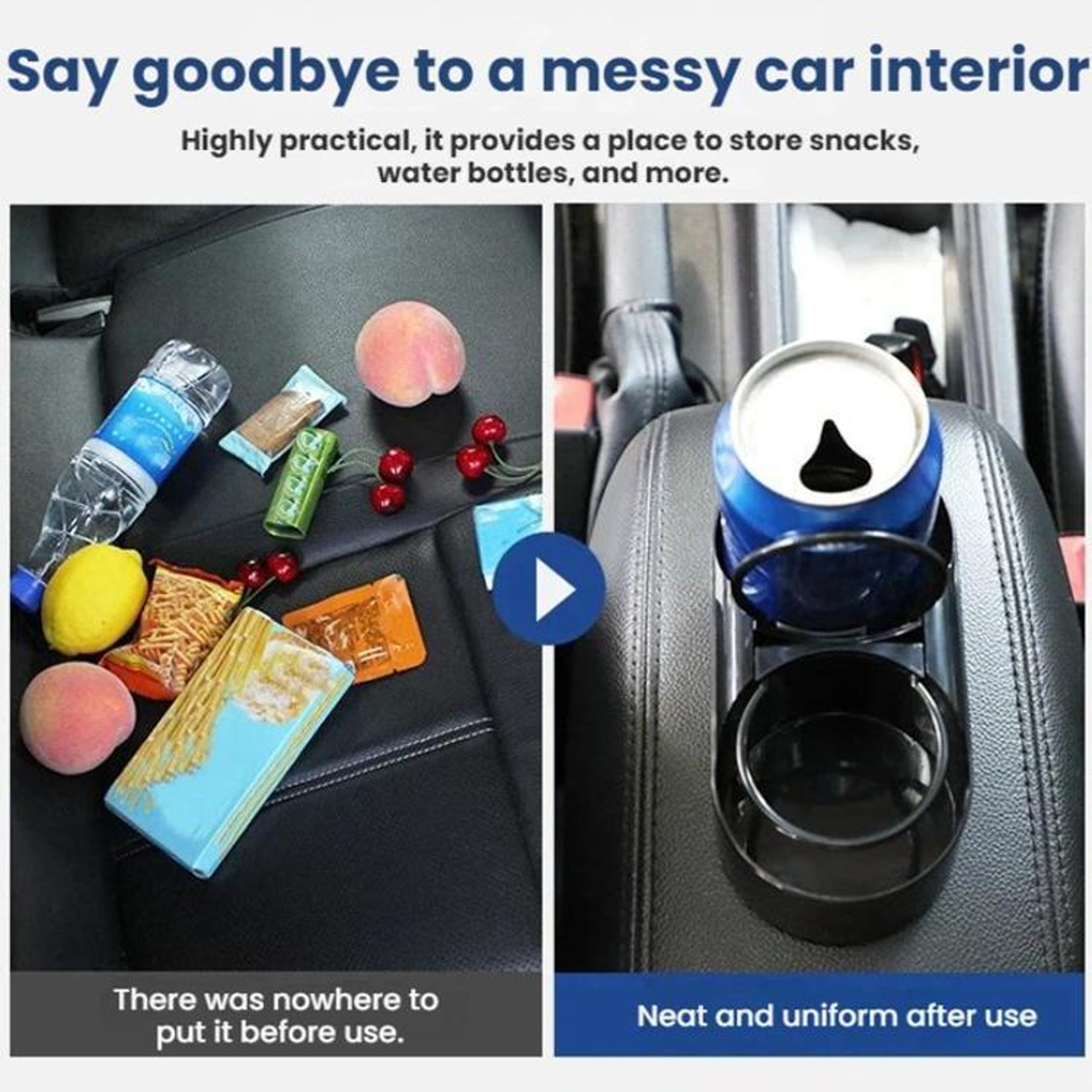Premium Multifunctional Car Cup Holder Organizer & Storage Box with Beverage Rack – view 5