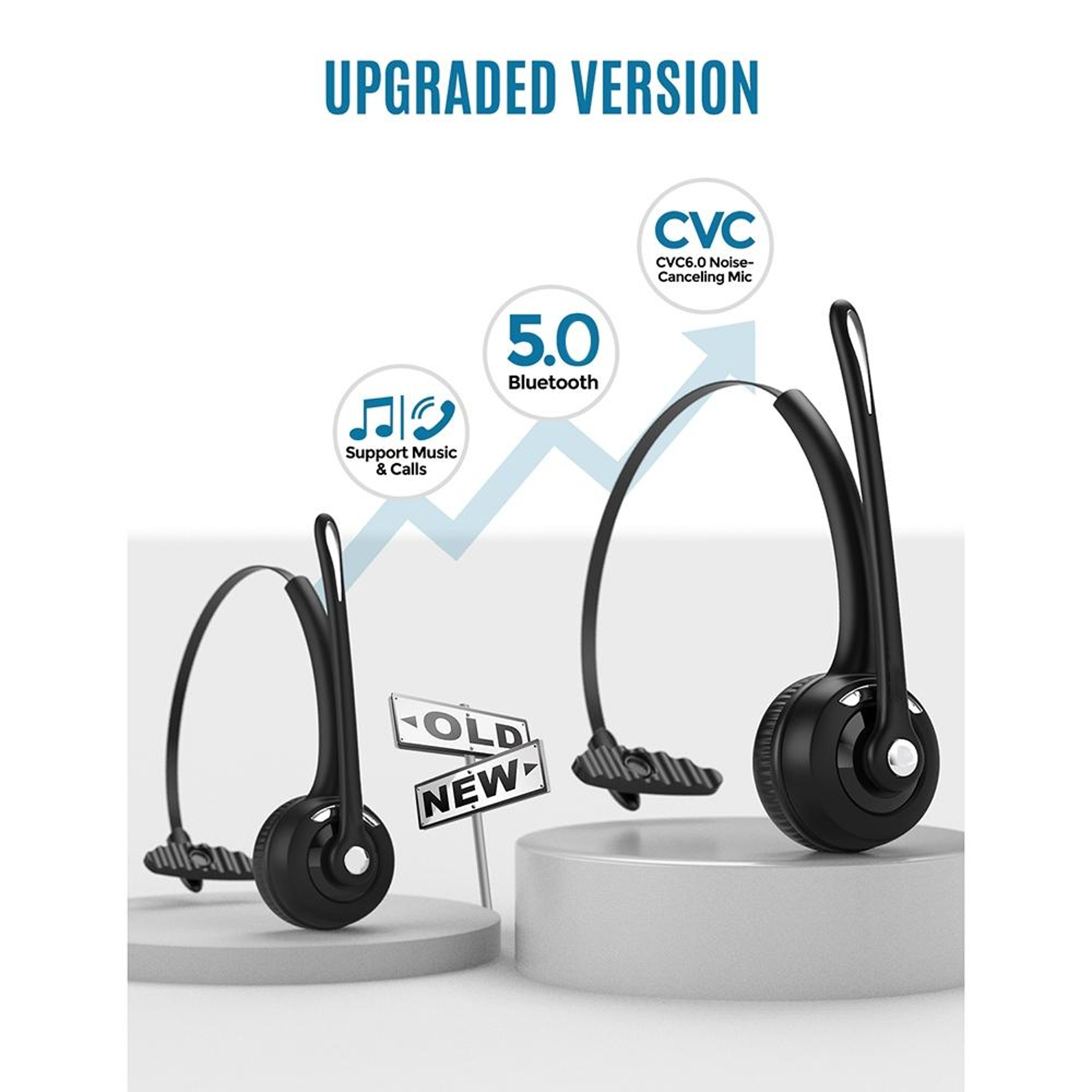 Bluetooth 5.0 Wireless Mono Headset for Customer Service Professionals – view 2