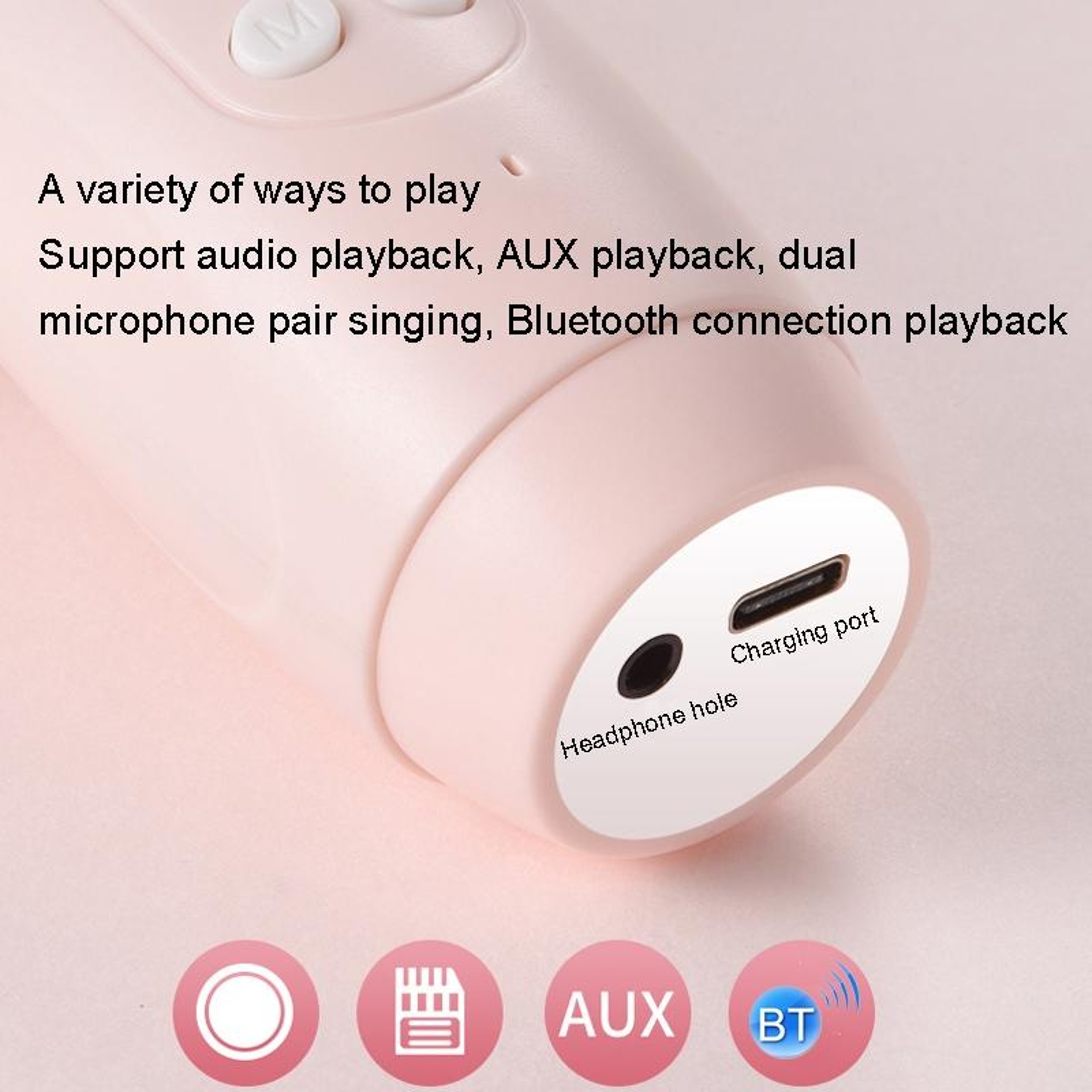 Kids Bluetooth Karaoke Microphone With Speaker Wireless Singing Microphone For Children 6